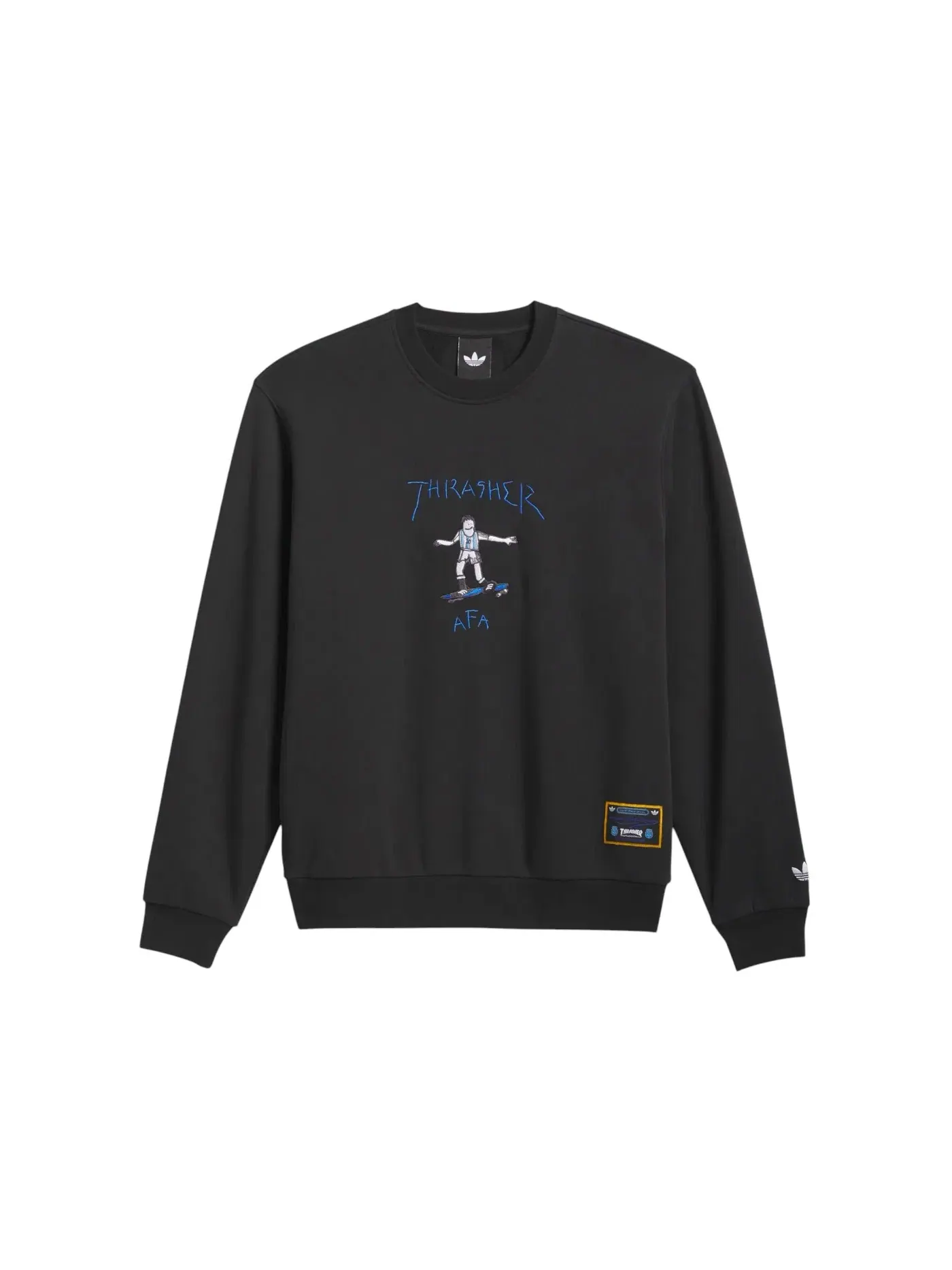 Мужской свитшот с принтом Adidas x Thrasher Argentina Crewneck Sweatshirt — изображение 1 из 2, черный