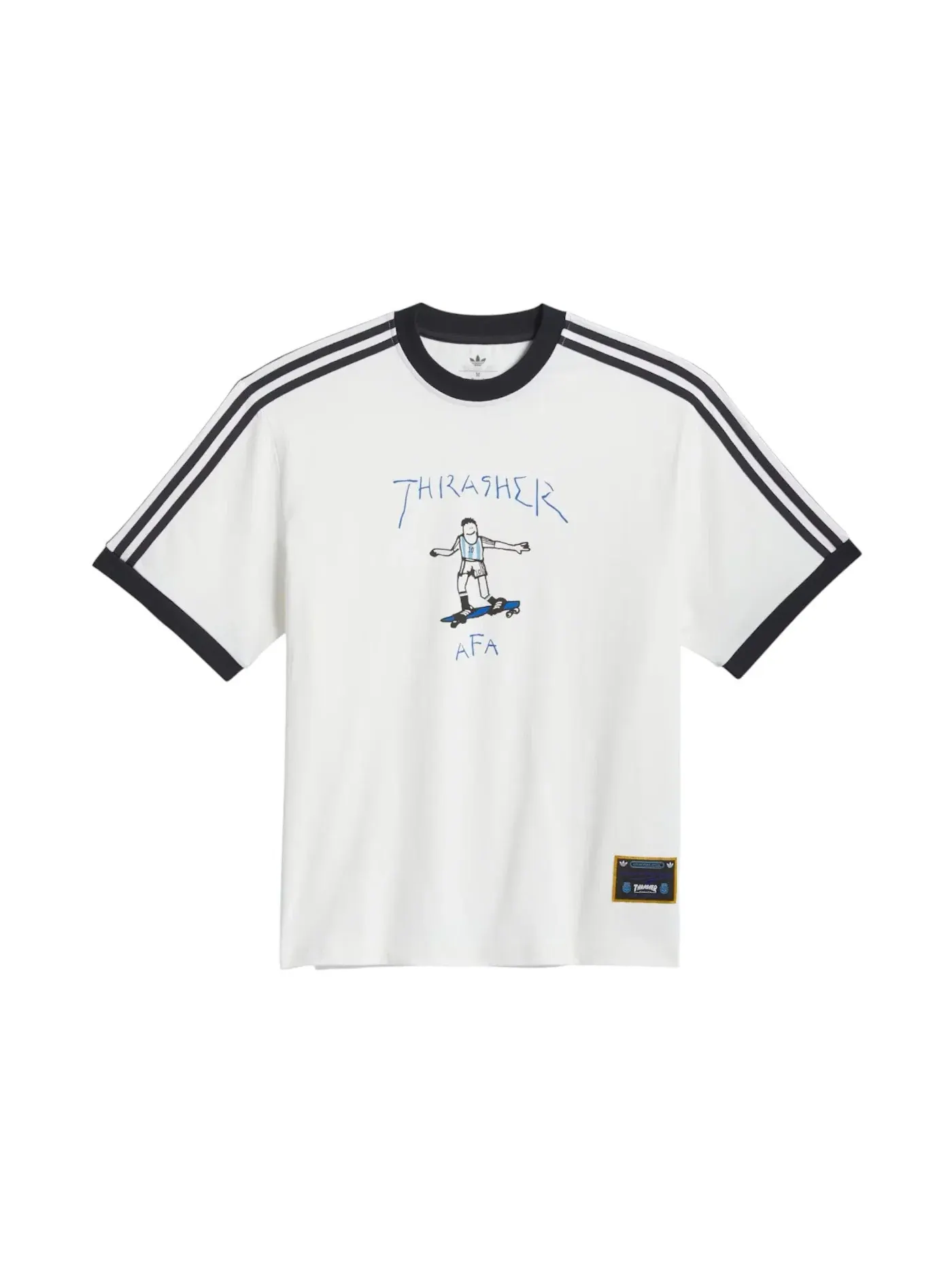 Мужская футболка с принтом Adidas x Thrasher Argentina Gonz Ringer T-shirt — изображение 1 из 2, белый