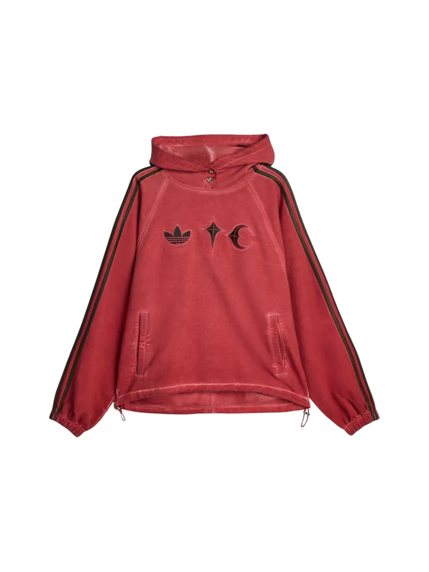 Мужское худи с принтом Thug Club Adidas — изображение 1 из 2, красный