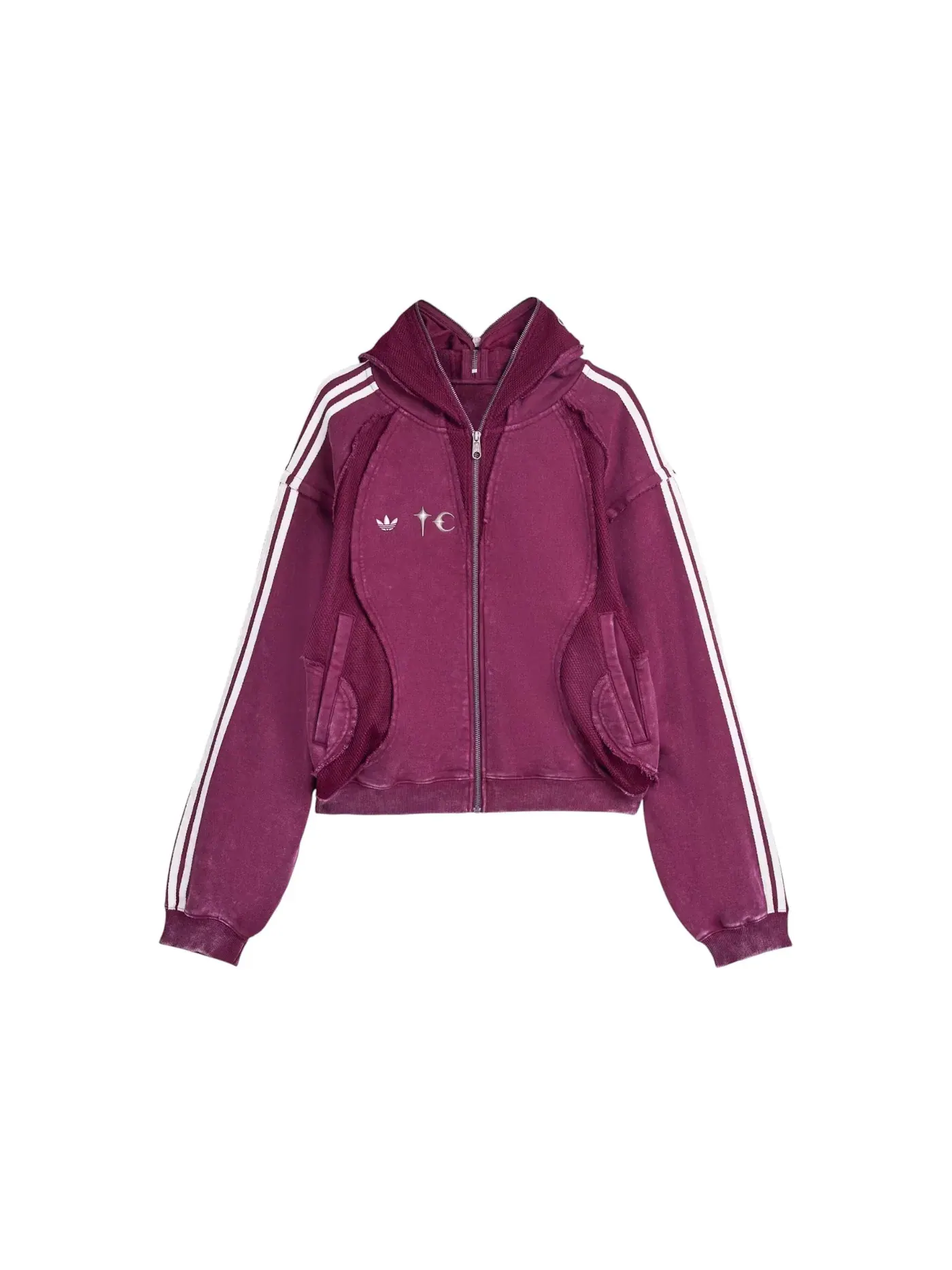 Мужская худи с капюшоном и молнией Teamgeist Thug Club Adidas — изображение 1 из 2, коричневый