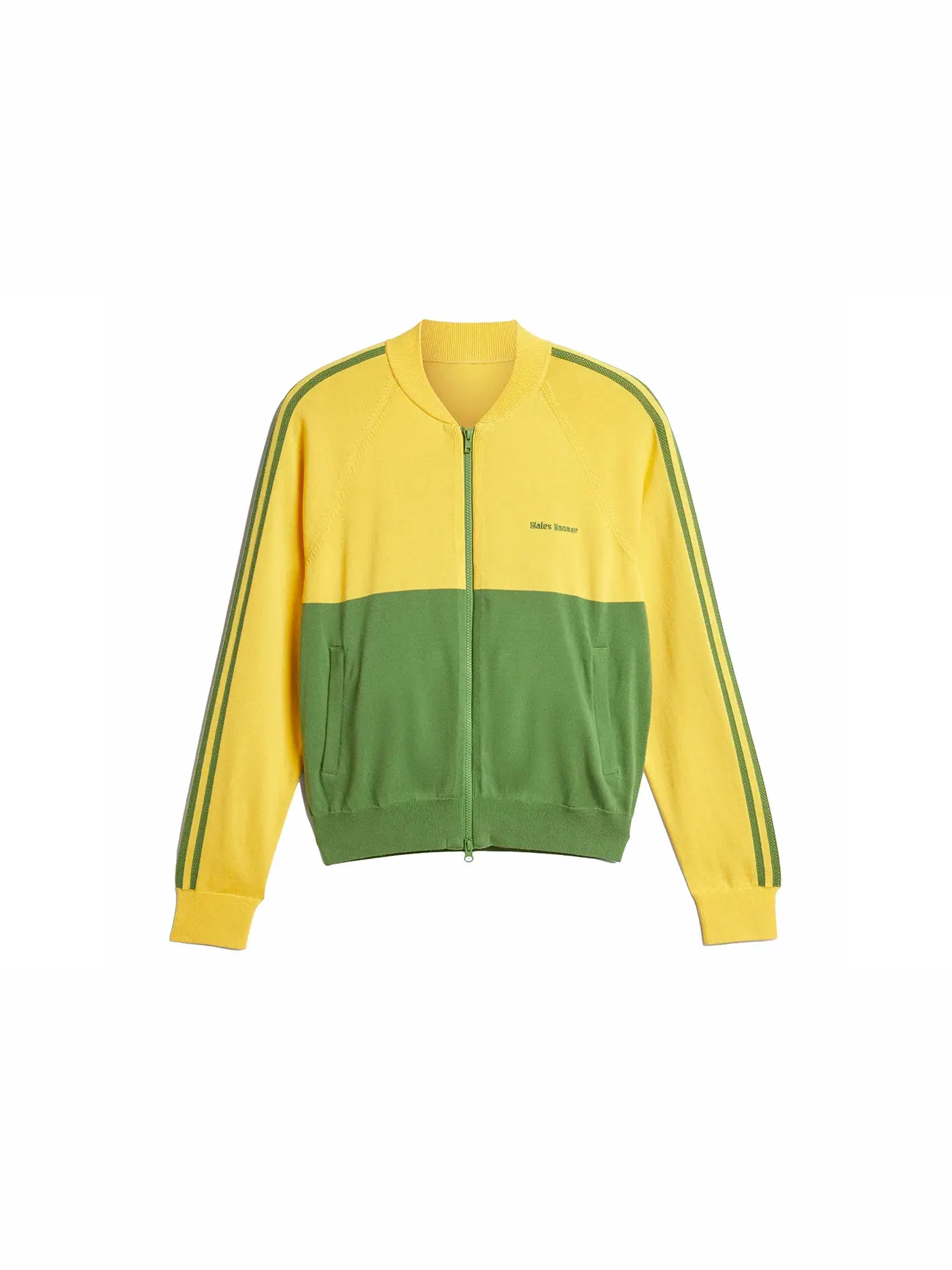 Унисекс топ с длинным рукавом Adidas x Wales Bonner Nylon Knit Track Top — изображение 1 из 2, золотистый/зеленый