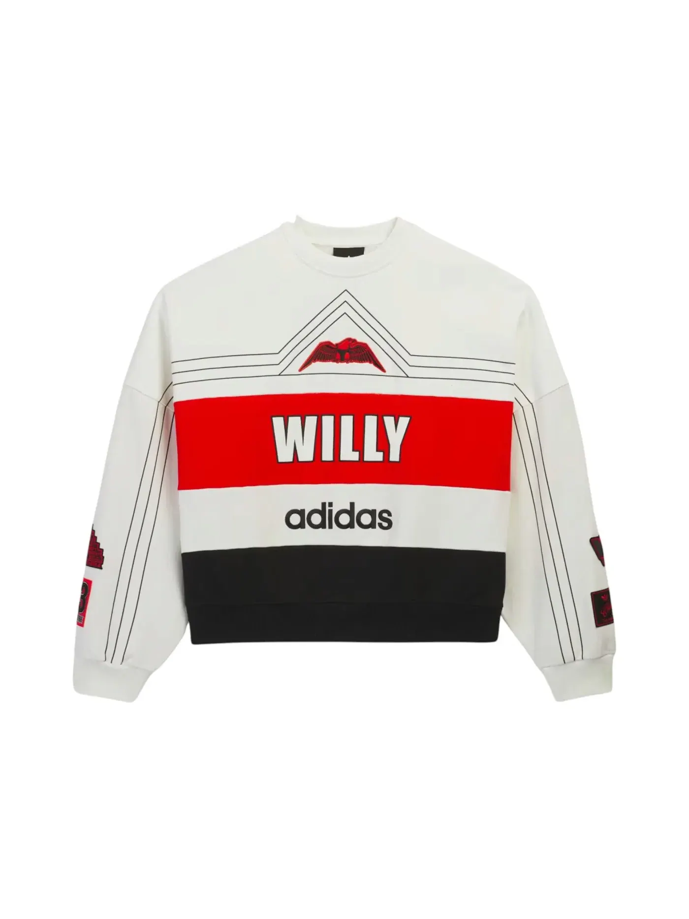 Мужской свитшот с принтом Adidas x Willy Chavarria Ny Sweatshirt — изображение 1 из 2, белый