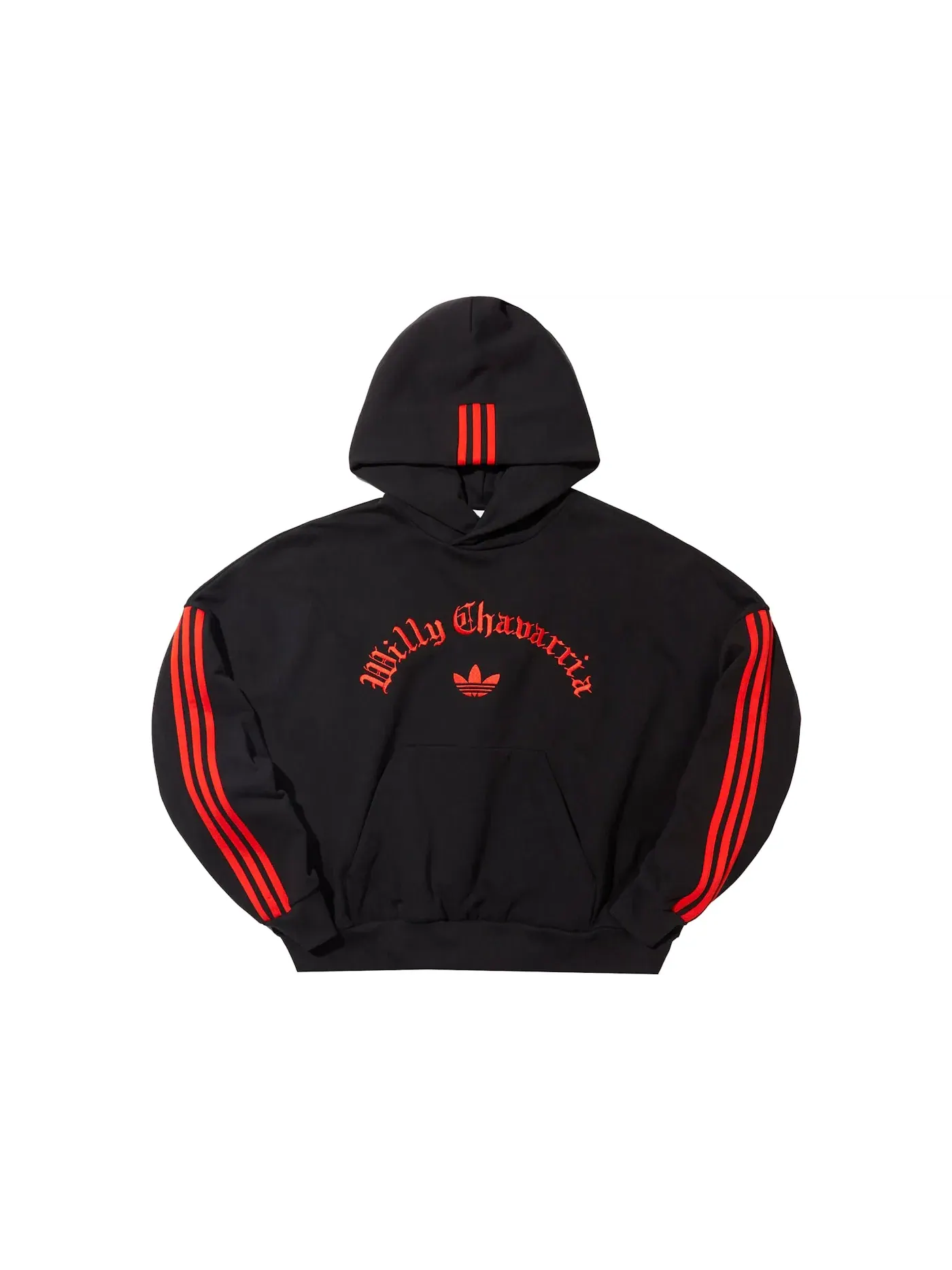 Мужская худи с флисом Adidas x Willy Chavarria WC Fleece Hoodie — изображение 1 из 2, черный/красный
