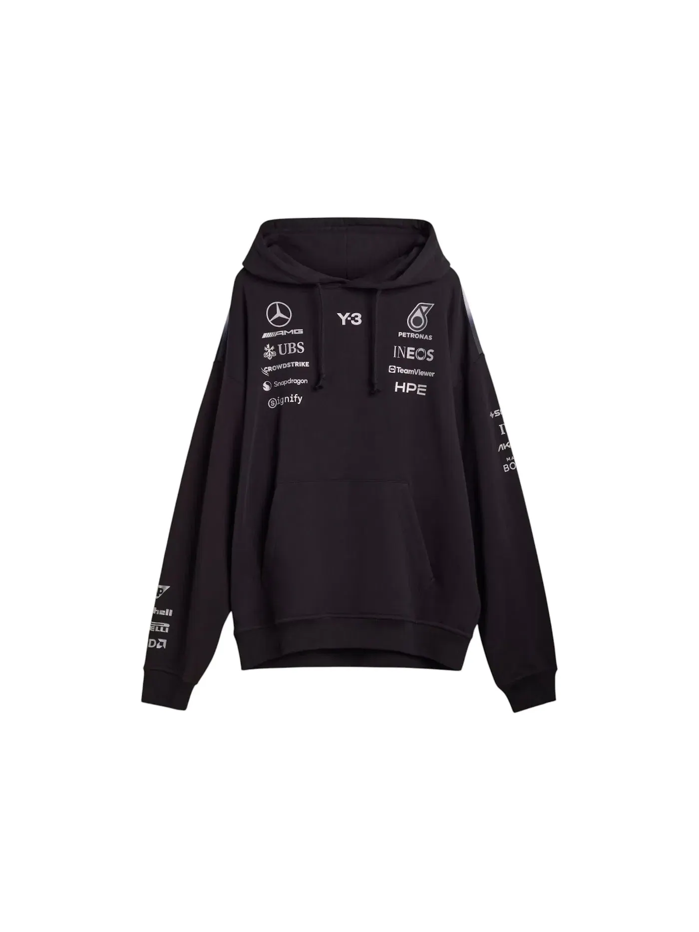 Мужская худи с длинным рукавом Adidas x Y-3 Mercedes Amg Petronas Formula 1 Team Hoodie — изображение 1 из 2, черный