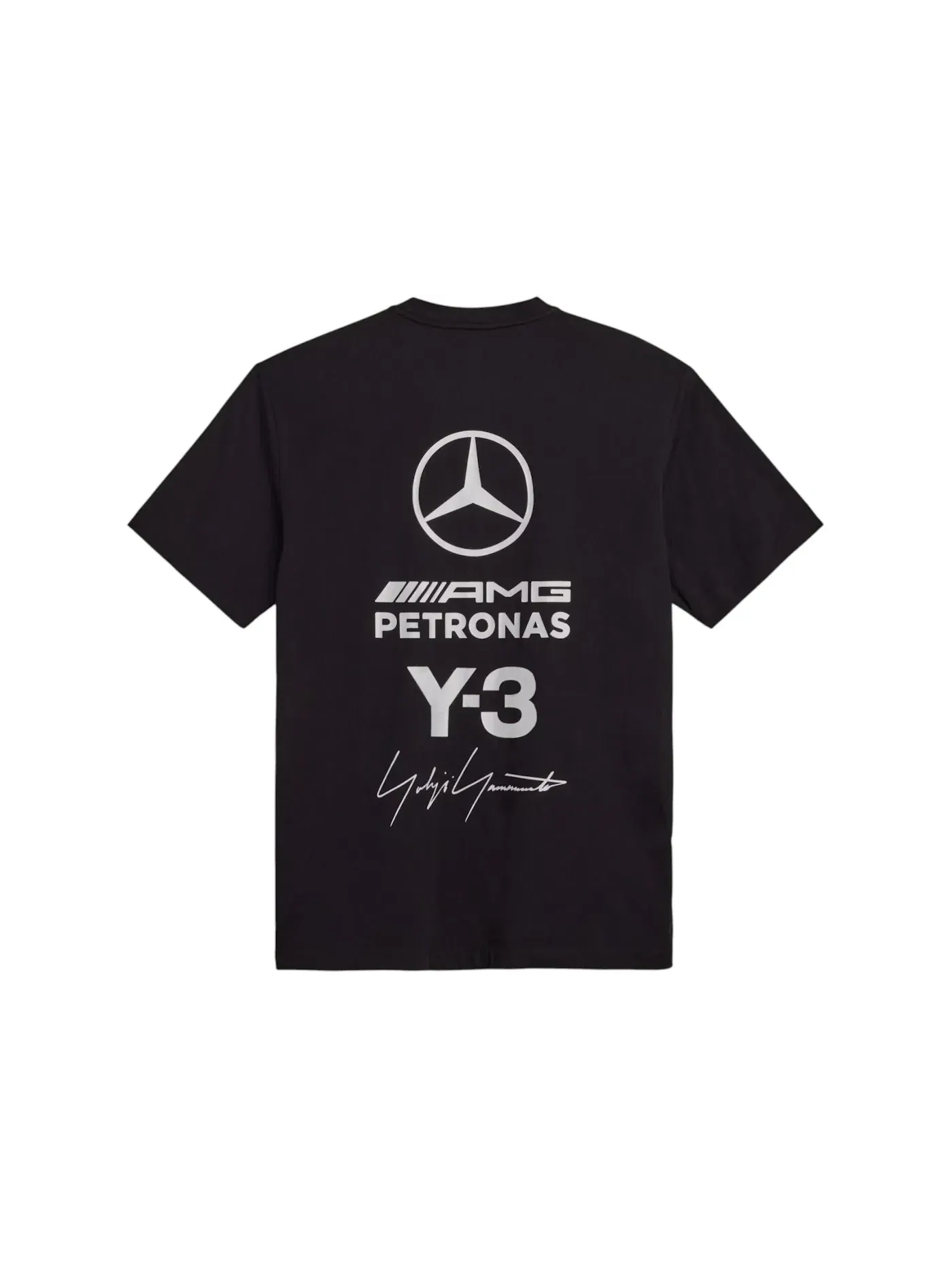 Мужская футболка с коротким рукавом Y-3 Mercedes Amg Petronas Formula 1 Logo Stack Adidas — изображение 2 из 2, черный