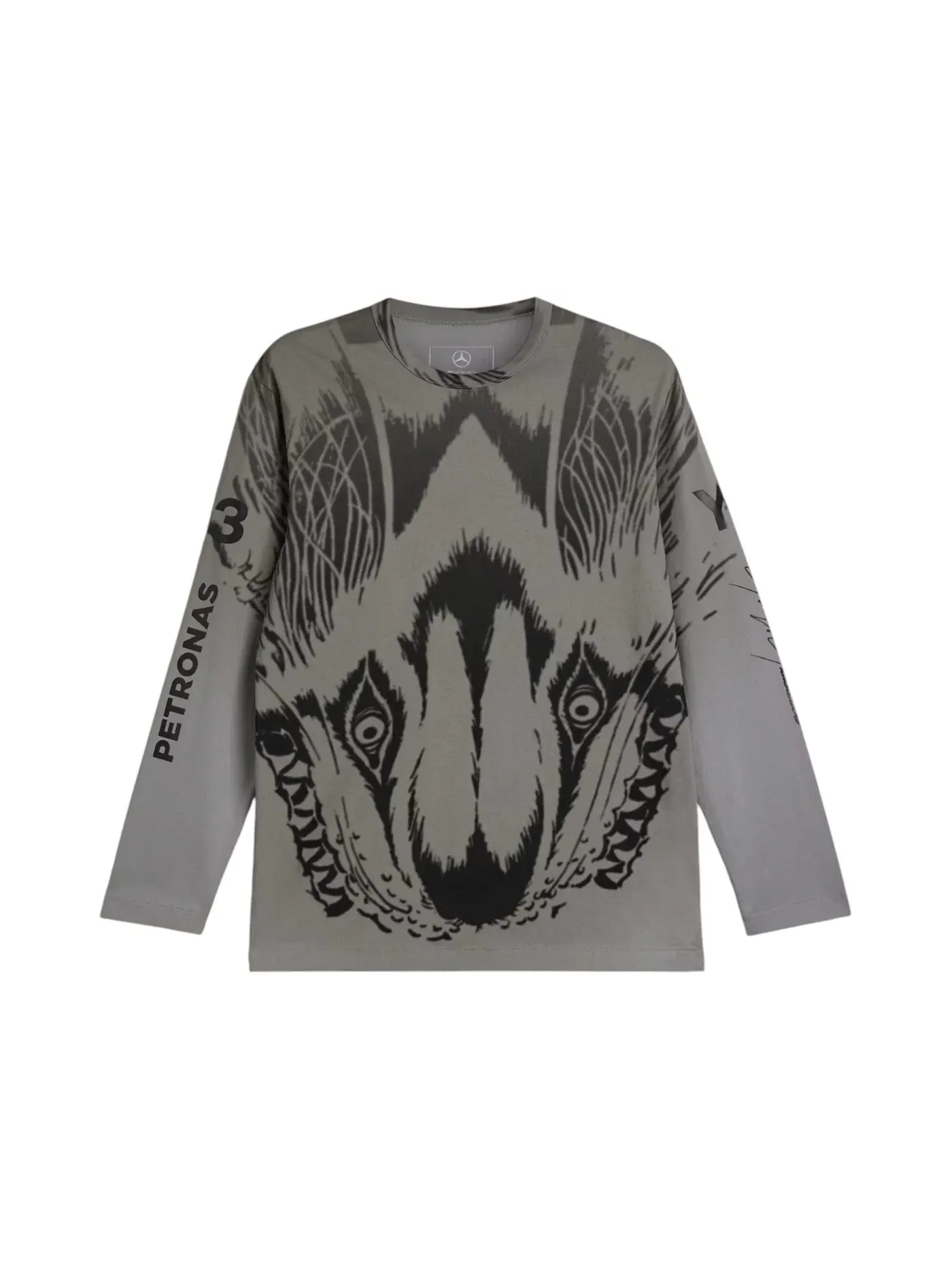 Мужской лонгслив с принтом Y-3 Mercedes Wolf Graphic Adidas — изображение 1 из 2, черный