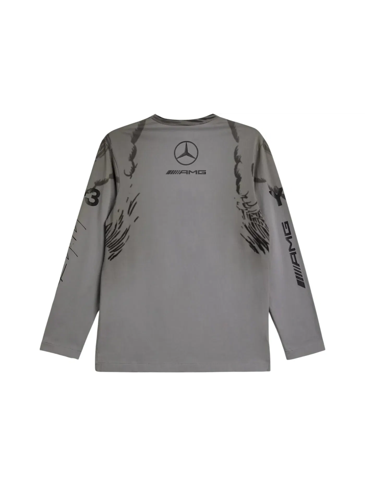 Мужской лонгслив с принтом Y-3 Mercedes Wolf Graphic Adidas — изображение 2 из 2, черный