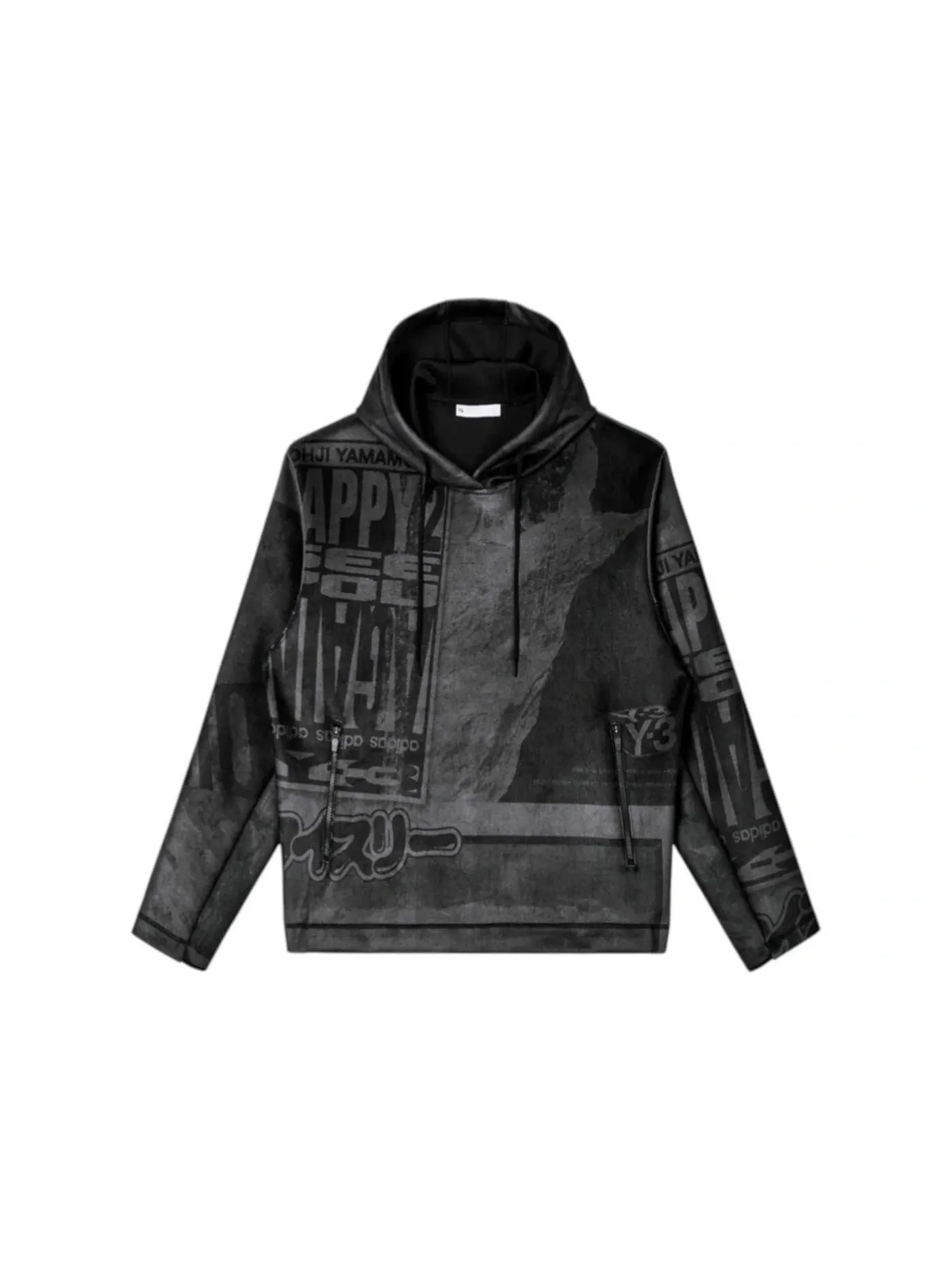 Мужская худи с принтом Y-3 Velvet Spacer Zine All Over Print Hoodie Adidas — изображение 1 из 2, черный