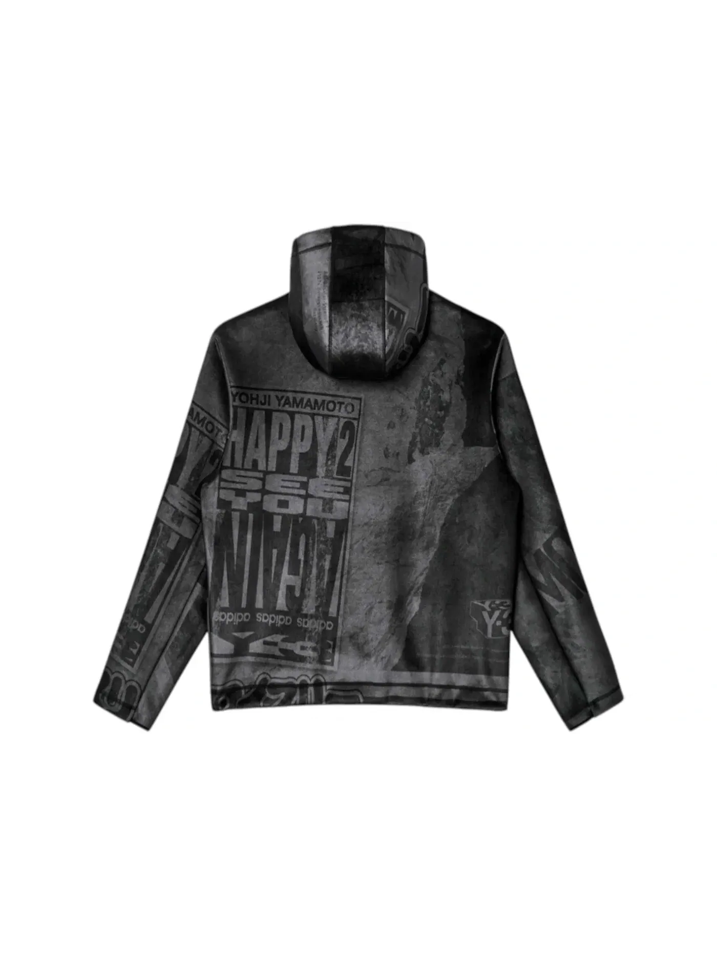 Мужская худи с принтом Y-3 Velvet Spacer Zine All Over Print Hoodie Adidas — изображение 2 из 2, черный