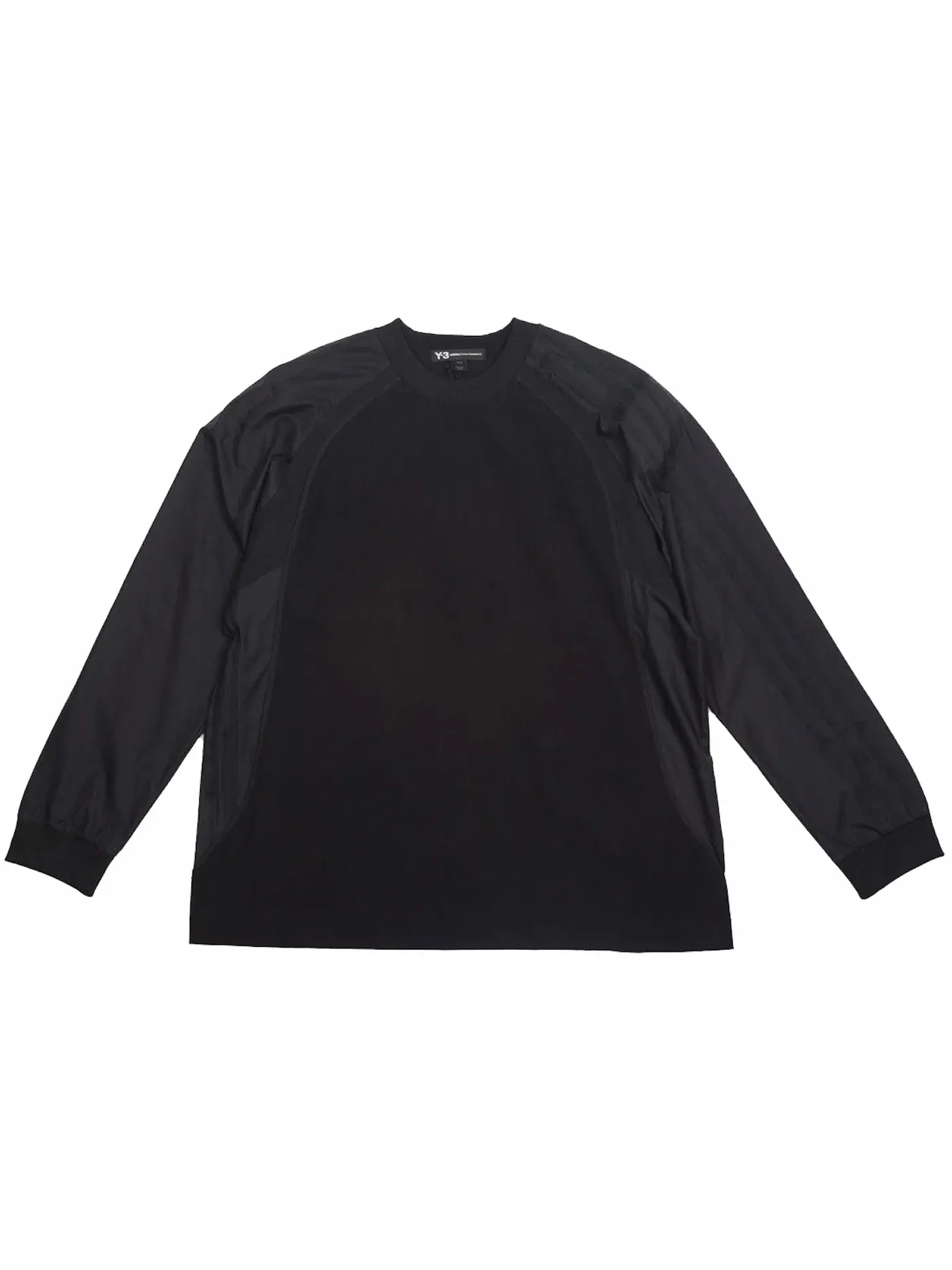 Мужская футболка с длинным рукавом Y-3 3 Stripes Light Nylon Mix Long Sleeve Tee Adidas — изображение 1 из 1, черный