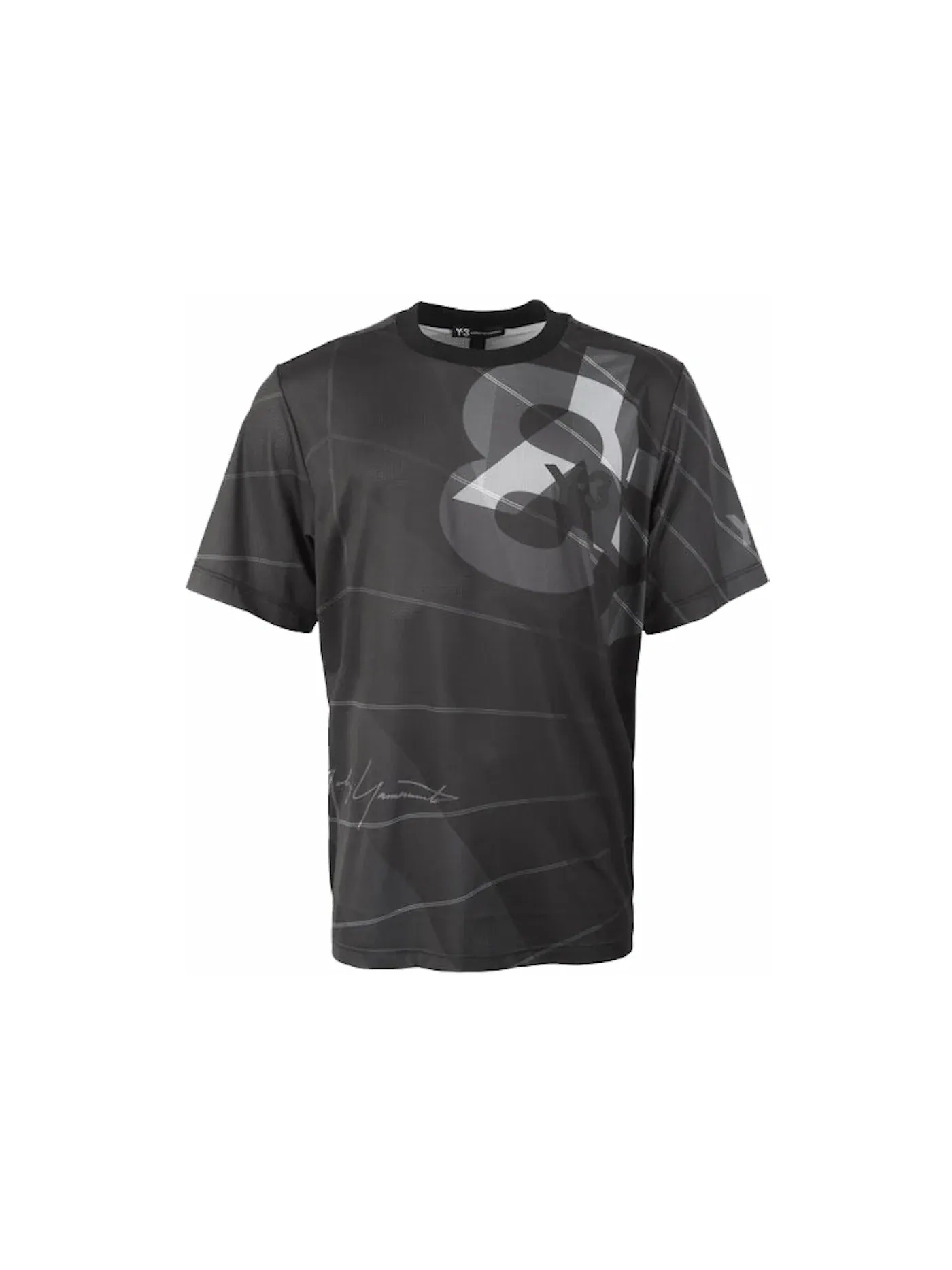 Мужская футболка с принтом Y-3 All Over Print Football Shirt Adidas — изображение 1 из 1, черный