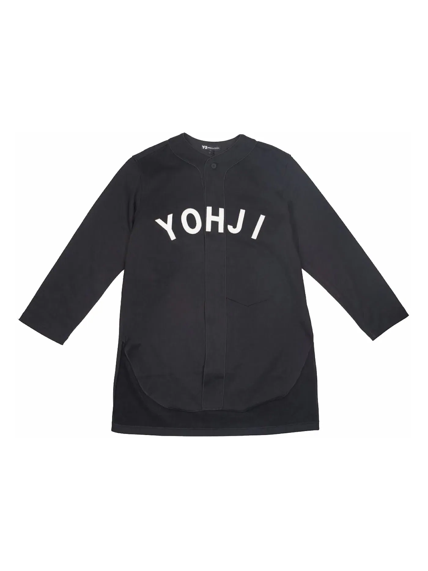 Мужская рубашка бейсбольная с принтом Yohji Letters Adidas — изображение 1 из 1, черный белый