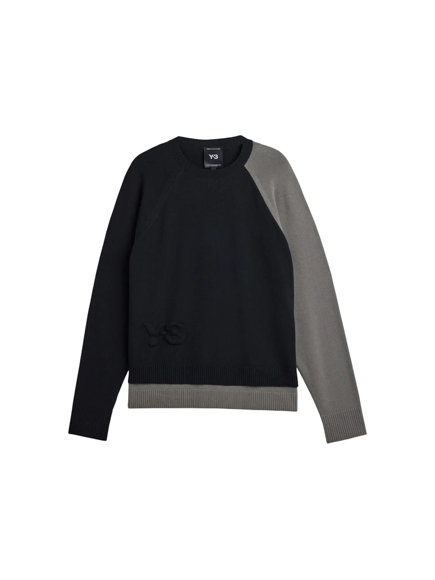 Мужской свитшот Y-3 Logo Knit Crewneck Adidas — изображение 1 из 1, черный