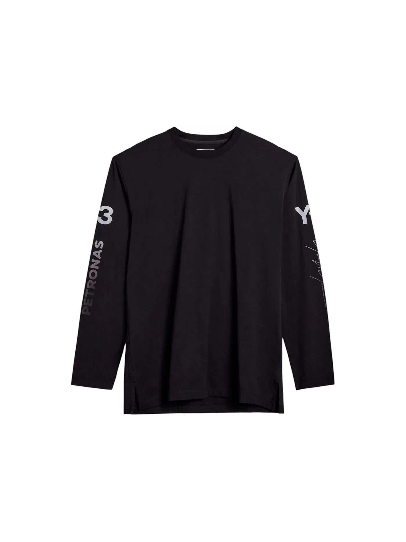 Унисекс футболка с длинным рукавом с принтом Y-3 Mercedes Chaos Logo Adidas — изображение 1 из 1, черный