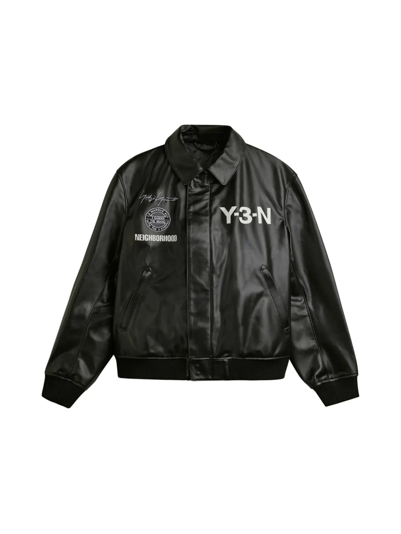 Мужская кожаная бомбер-куртка от Adidas Y-3 NBHD — изображение 1 из 1, черный