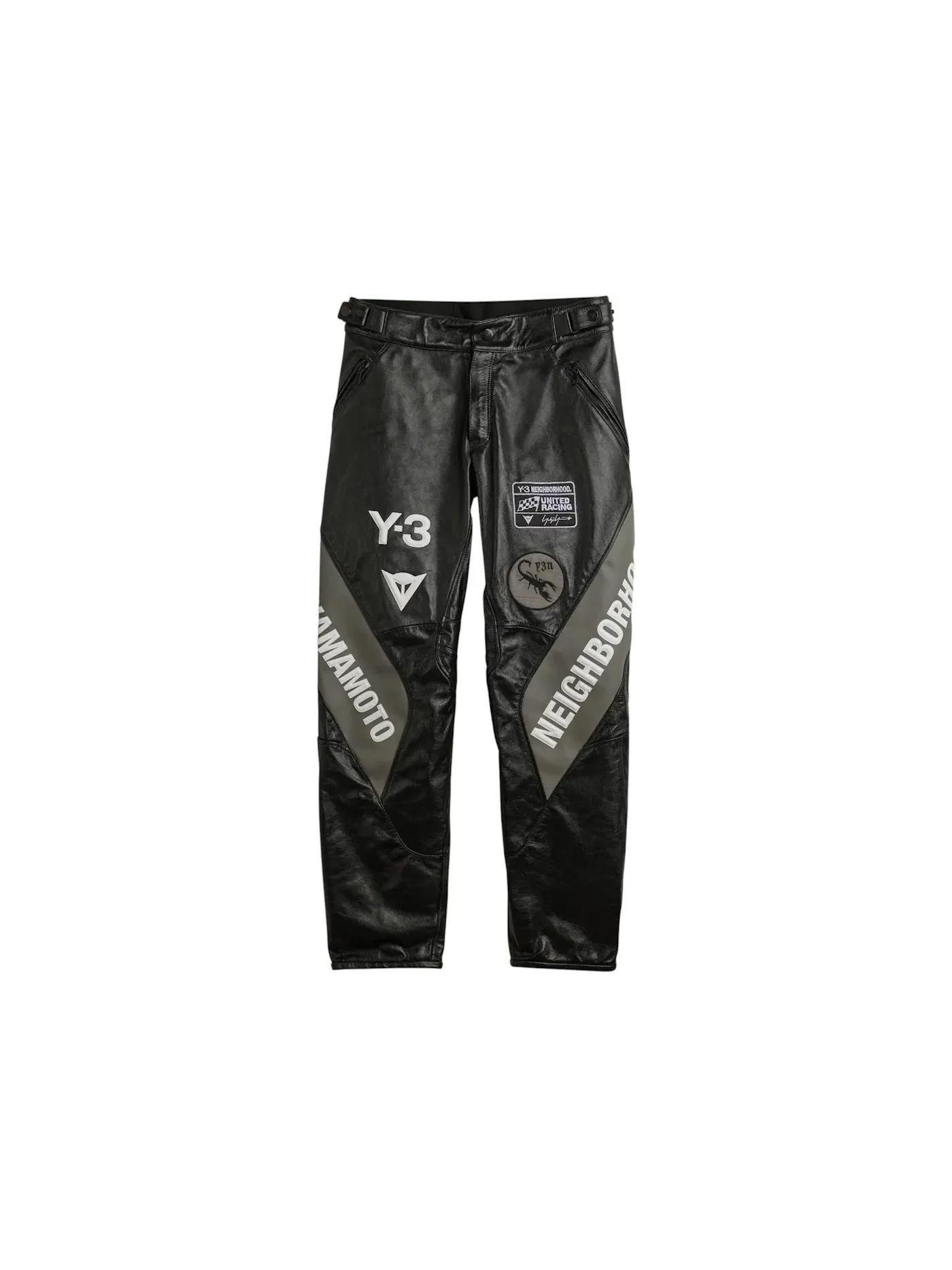 Мужские спортивные брюки с принтом Y-3 NBHD Leather Racer Adidas — изображение 1 из 1, черный