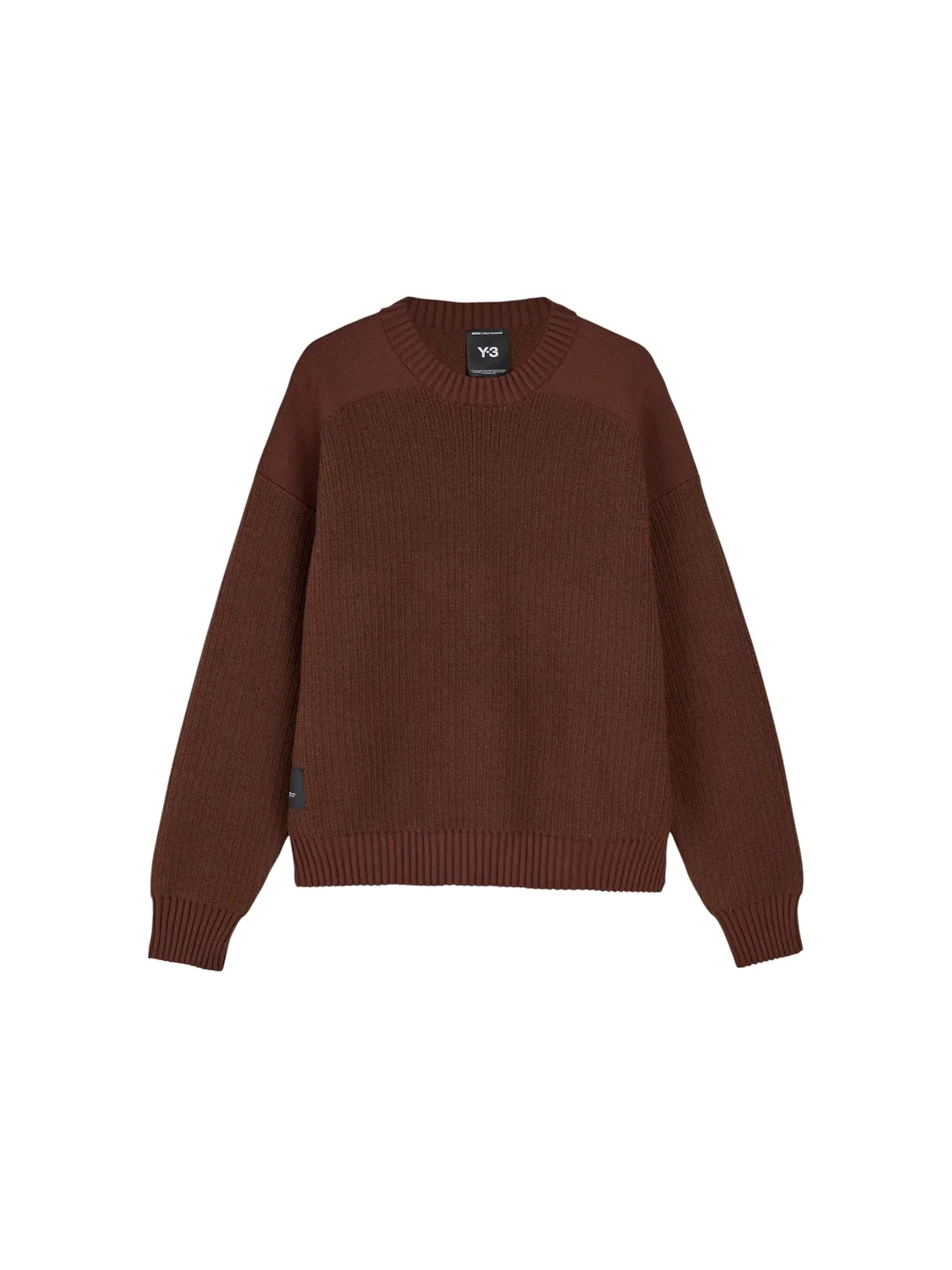Мужской свитер с воротником-поло Y-3 UT Knit Crew Adidas — изображение 1 из 1, коричневый