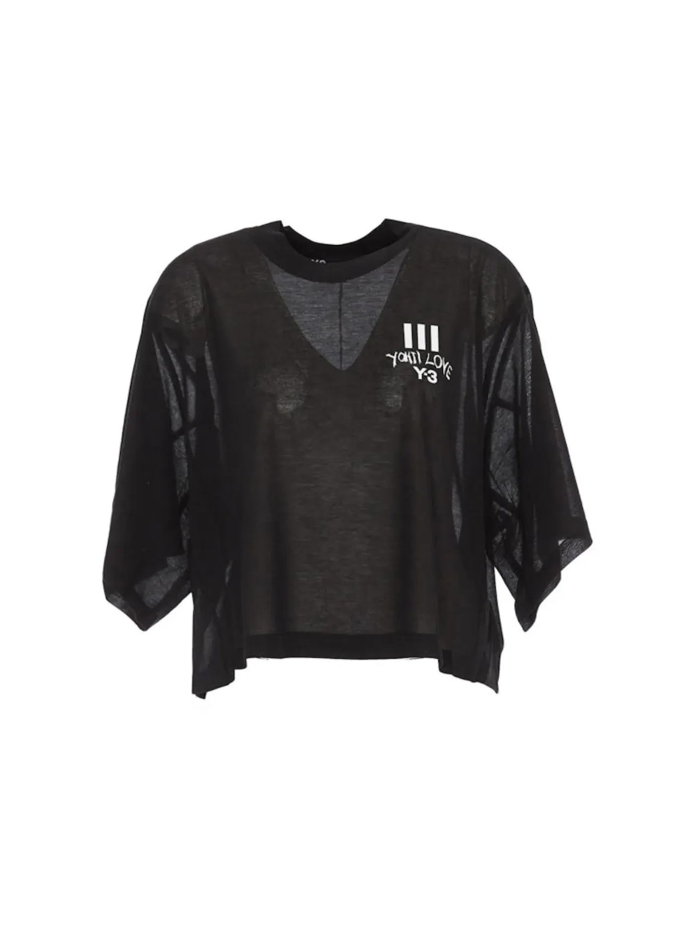 Женская футболка с принтом Yohji Love Sheer Short Sleeve Tee Adidas — изображение 1 из 1, черный