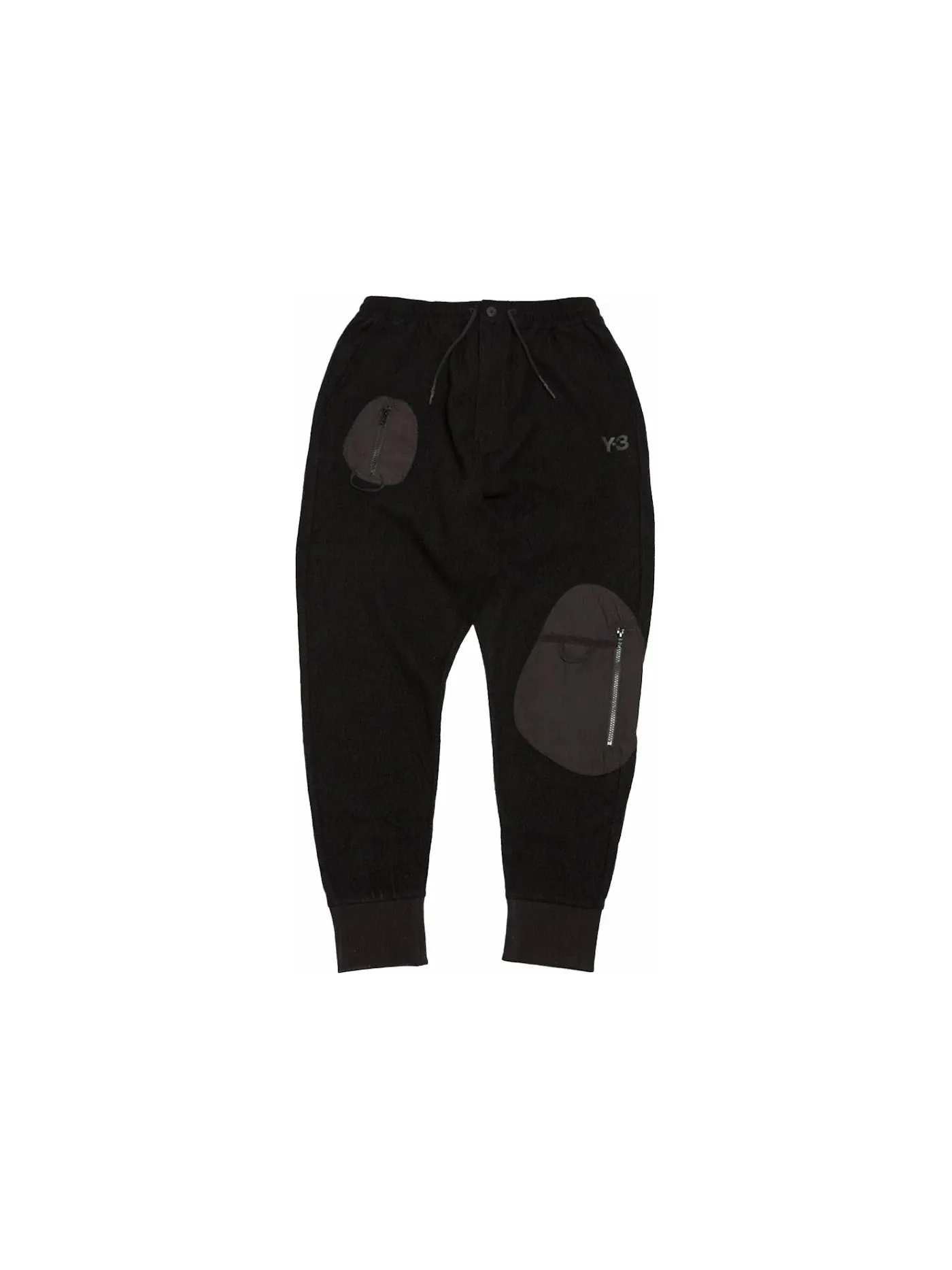 Мужские спортивные штаны с манжетами Y-3 Wool Jersey Cuffed Pants Adidas — изображение 1 из 1, черный