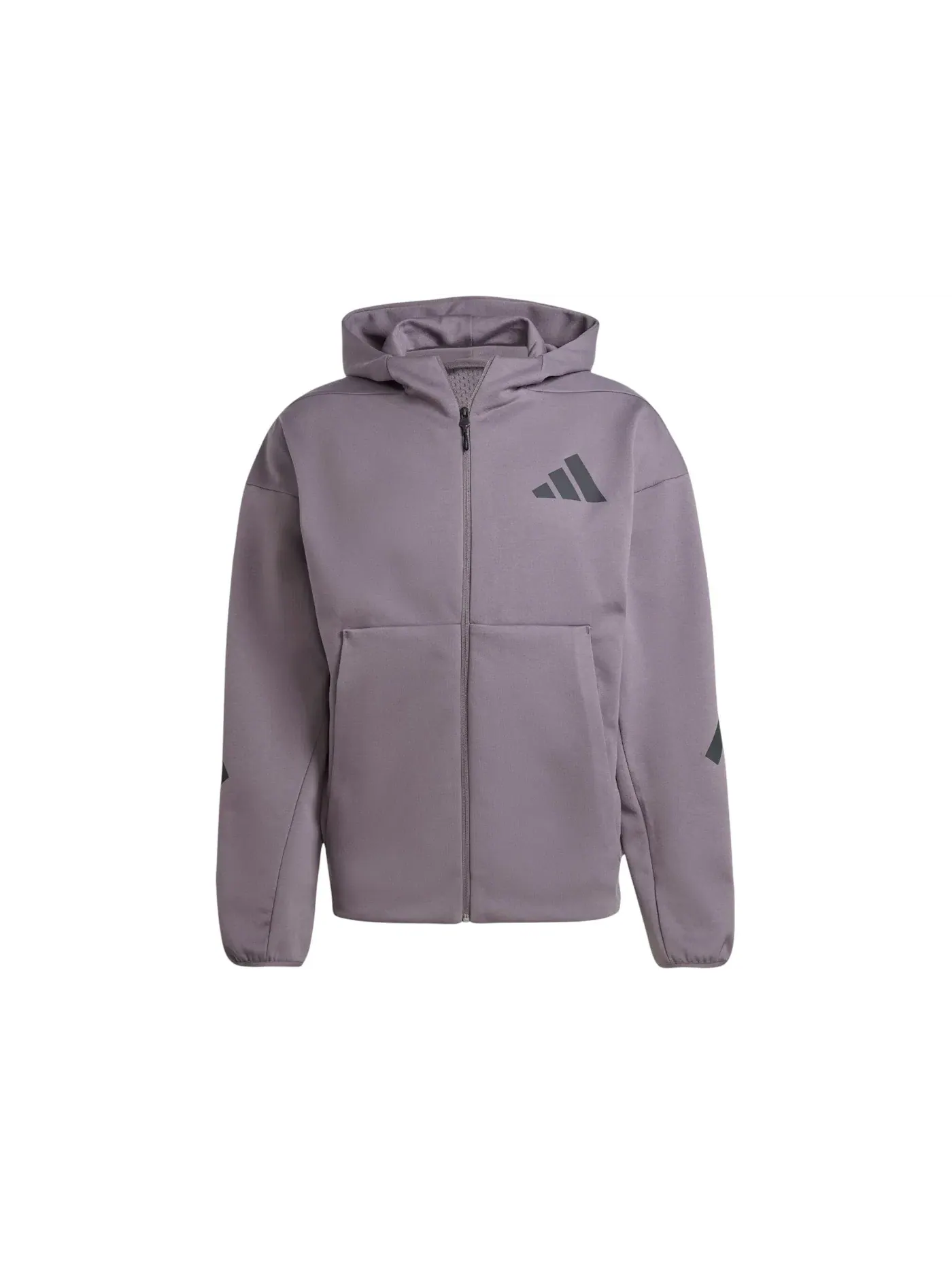 Мужская куртка с капюшоном на молнии Adidas — изображение 1 из 1, серый