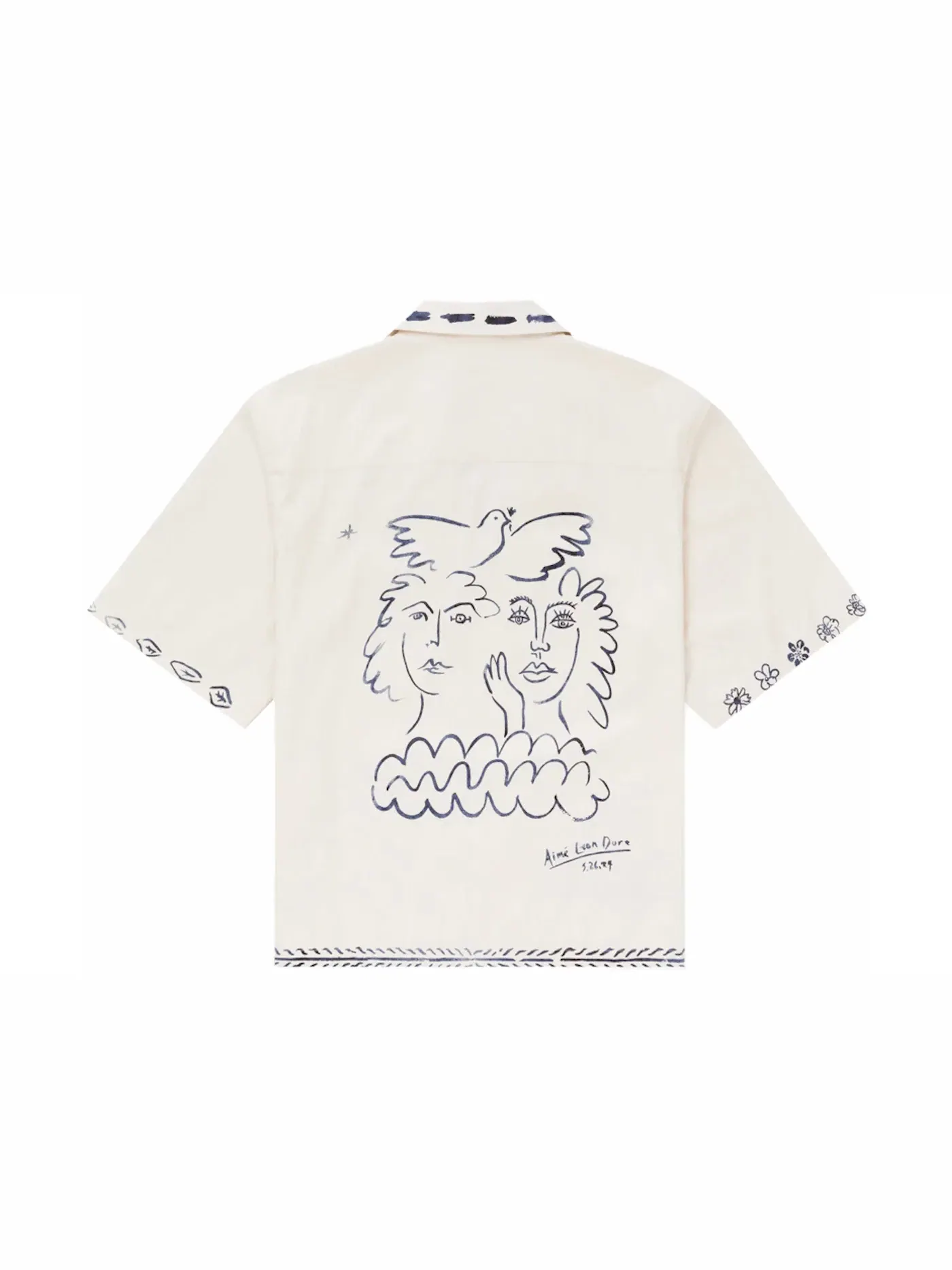 Мужская рубашка с коротким рукавом Lesvos Shirt Aime Leon Dore — изображение 2 из 2, бежевый