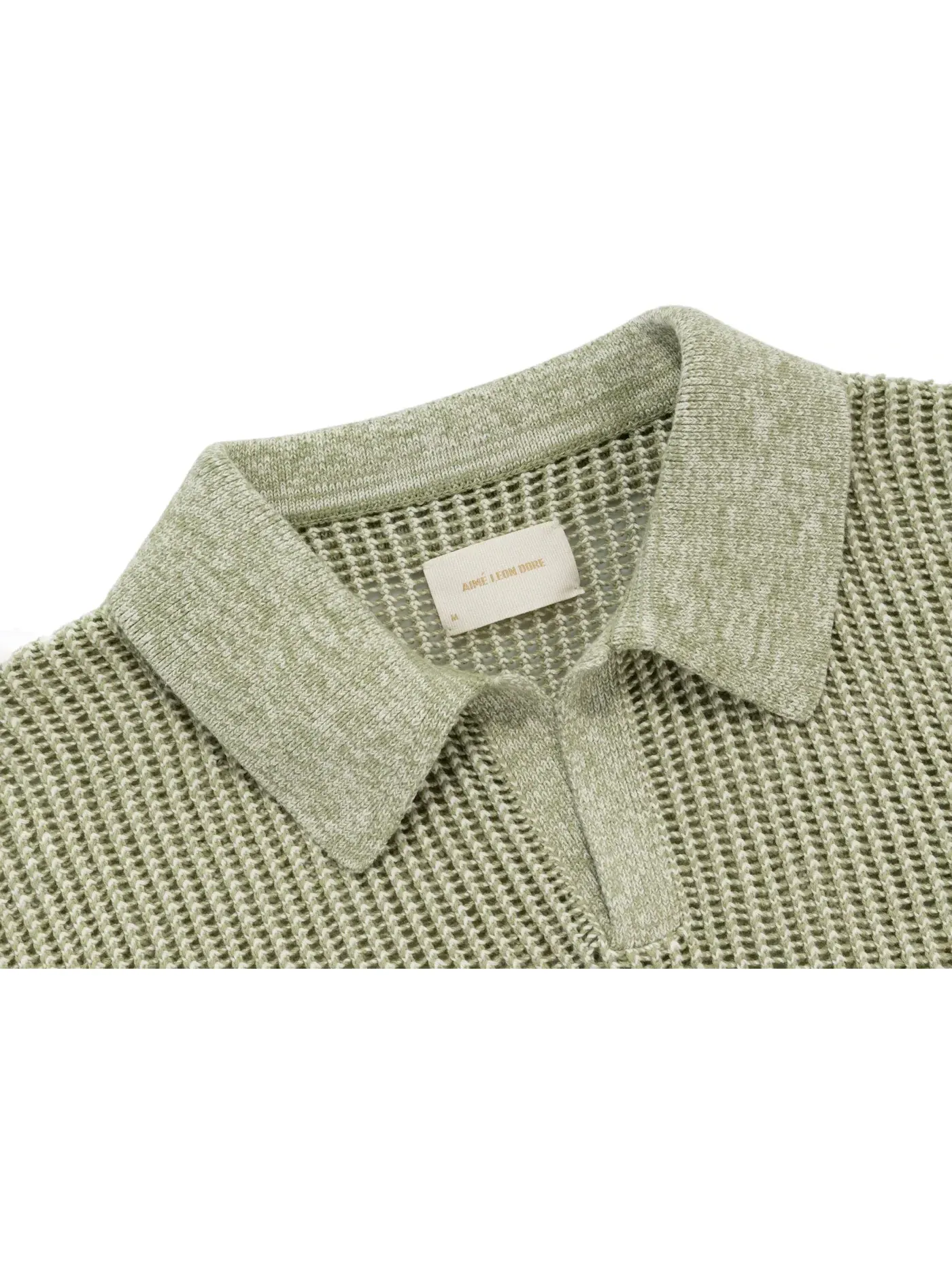 Мужское поло из сетчатого трикотажа Polo (SS23) Aime Leon Dore — изображение 2 из 2, зеленый