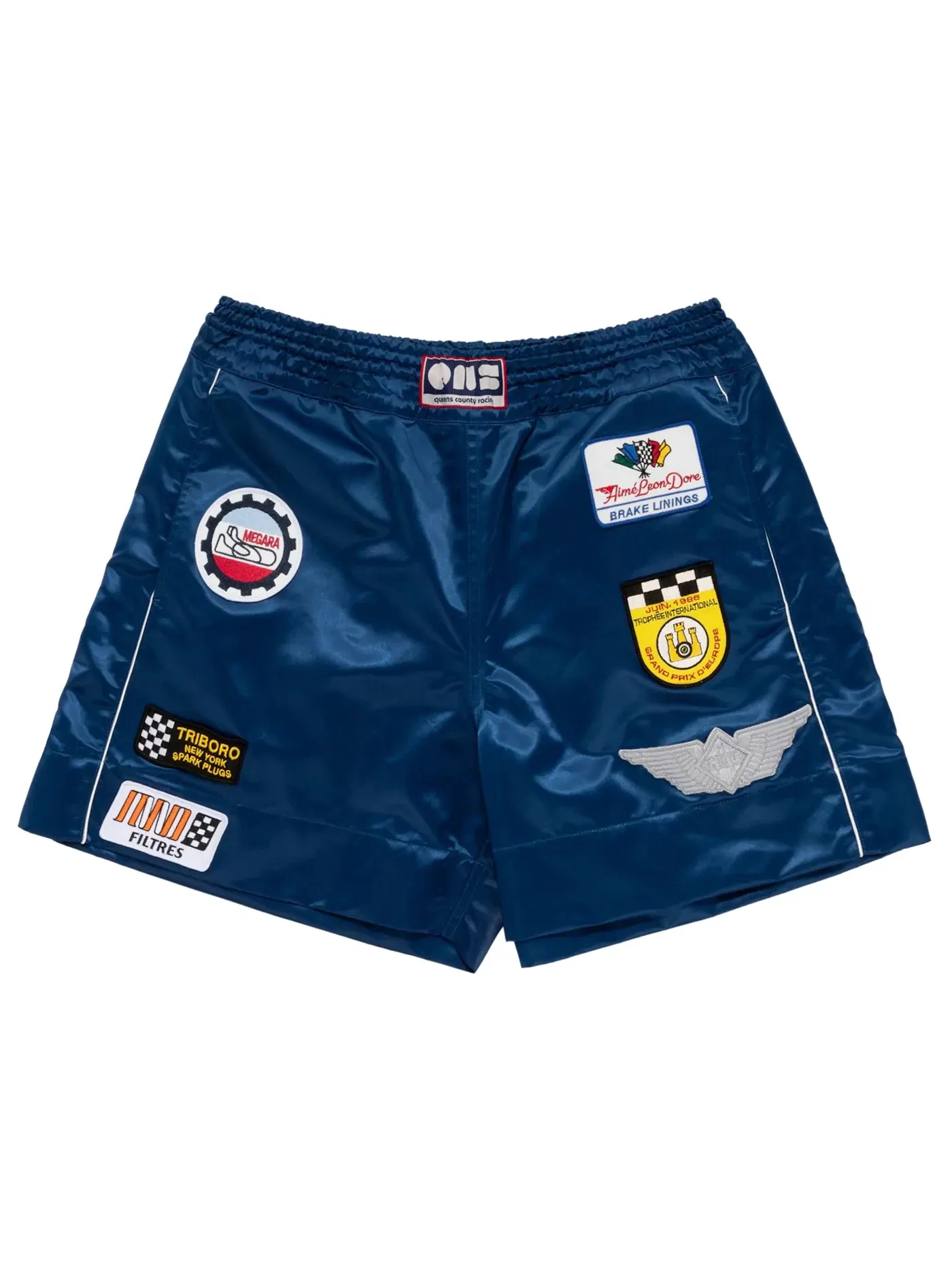 Мужские шорты из сатина Satin Pit Crew Short Aime Leon Dore — изображение 1 из 2, темно-синий