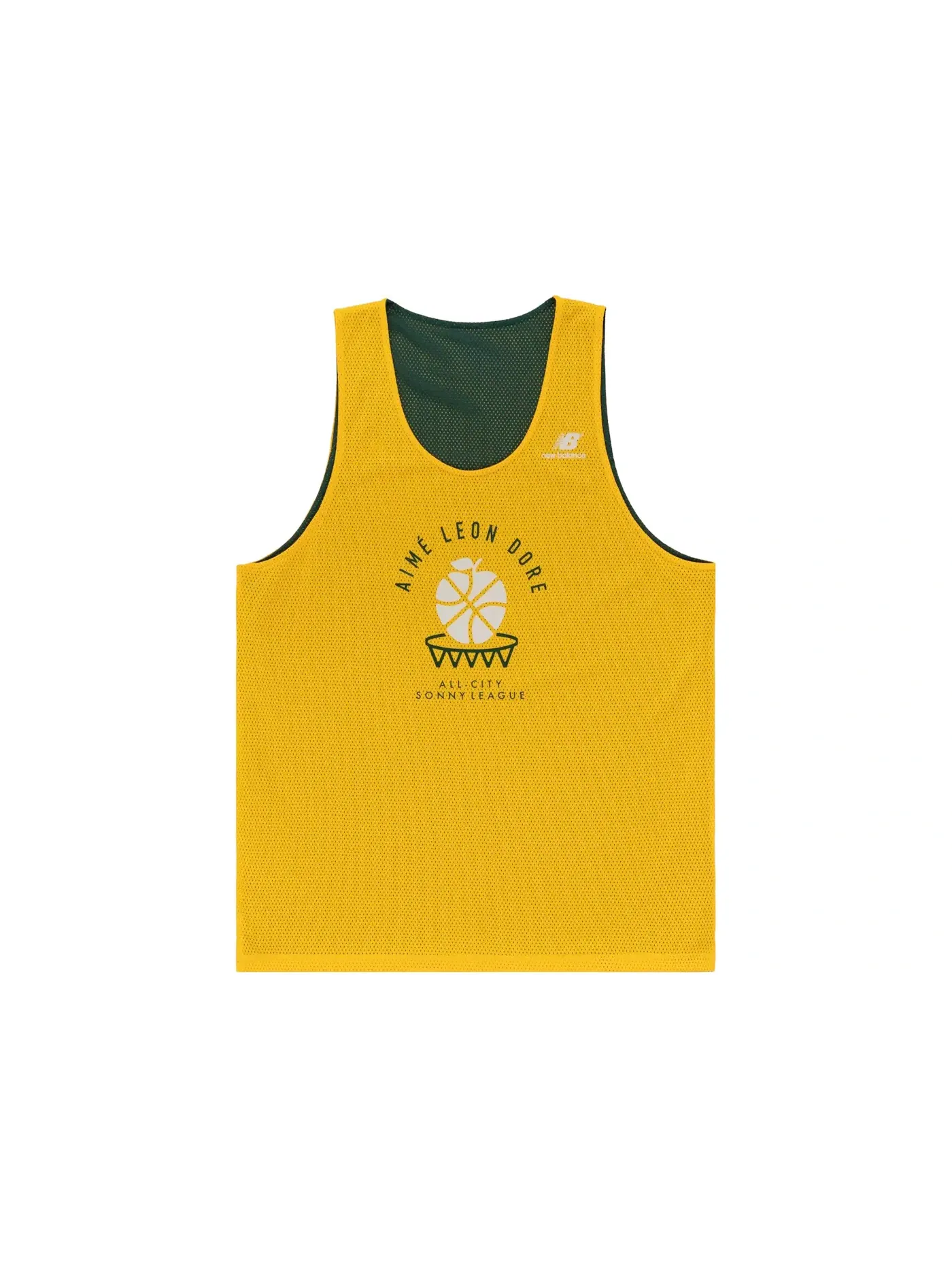 Мужская джерси Aime Leon Dore x New Balance SONNY League Reversible Jersey — изображение 1 из 3, зеленый/желтый