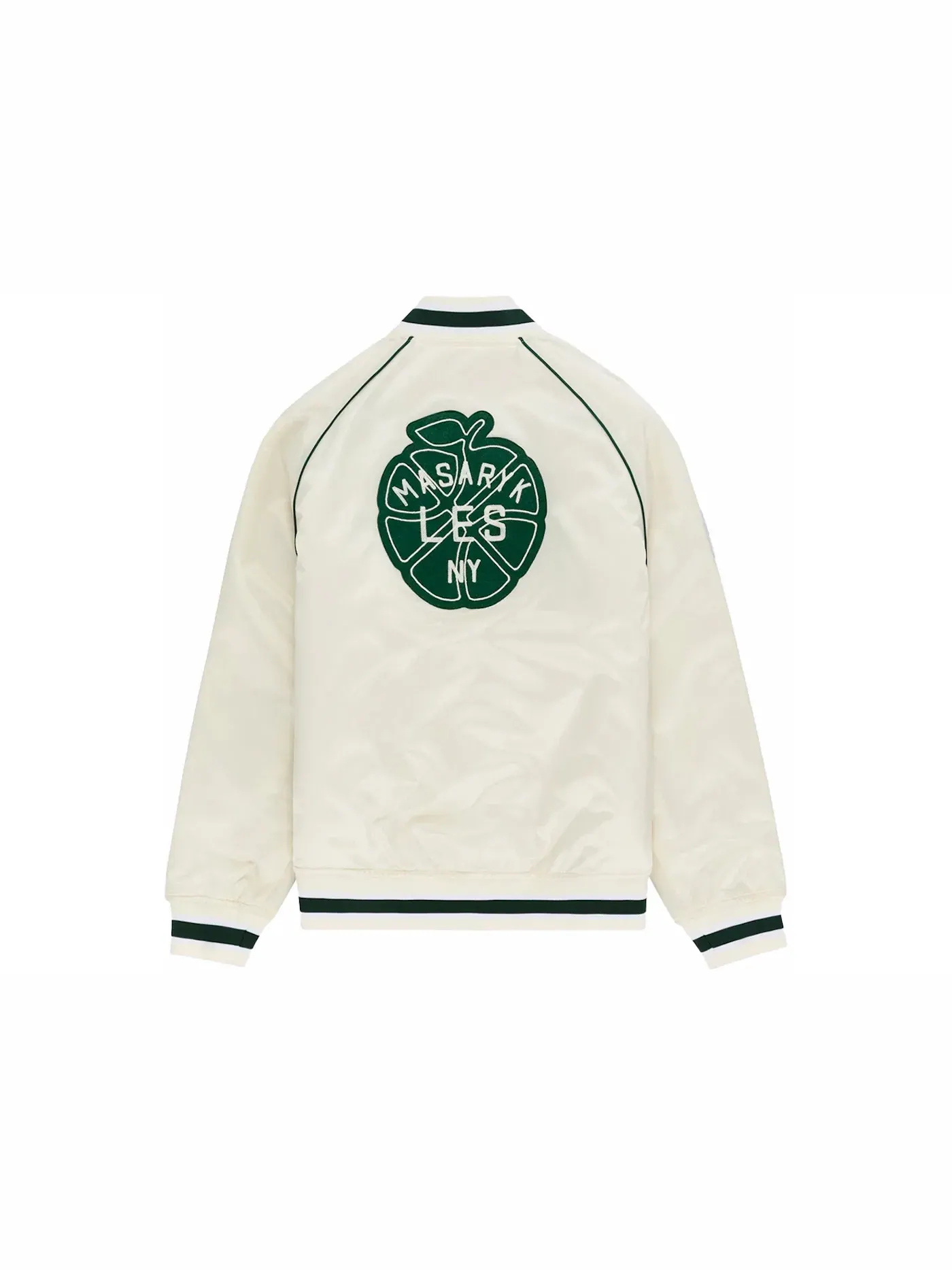 Мужская куртка с сатиновой отделкой Aime Leon Dore x New Balance Sonny NY Satin Team Jacket — изображение 2 из 2, бежевый