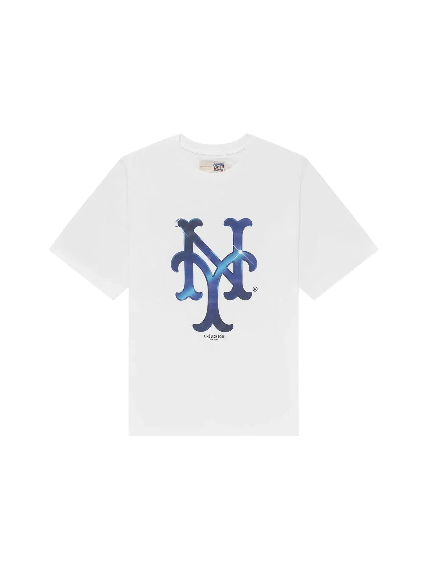 Мужская футболка с принтом Aime Leon Dore x New York Mets Logo Tee — изображение 1 из 2, белый