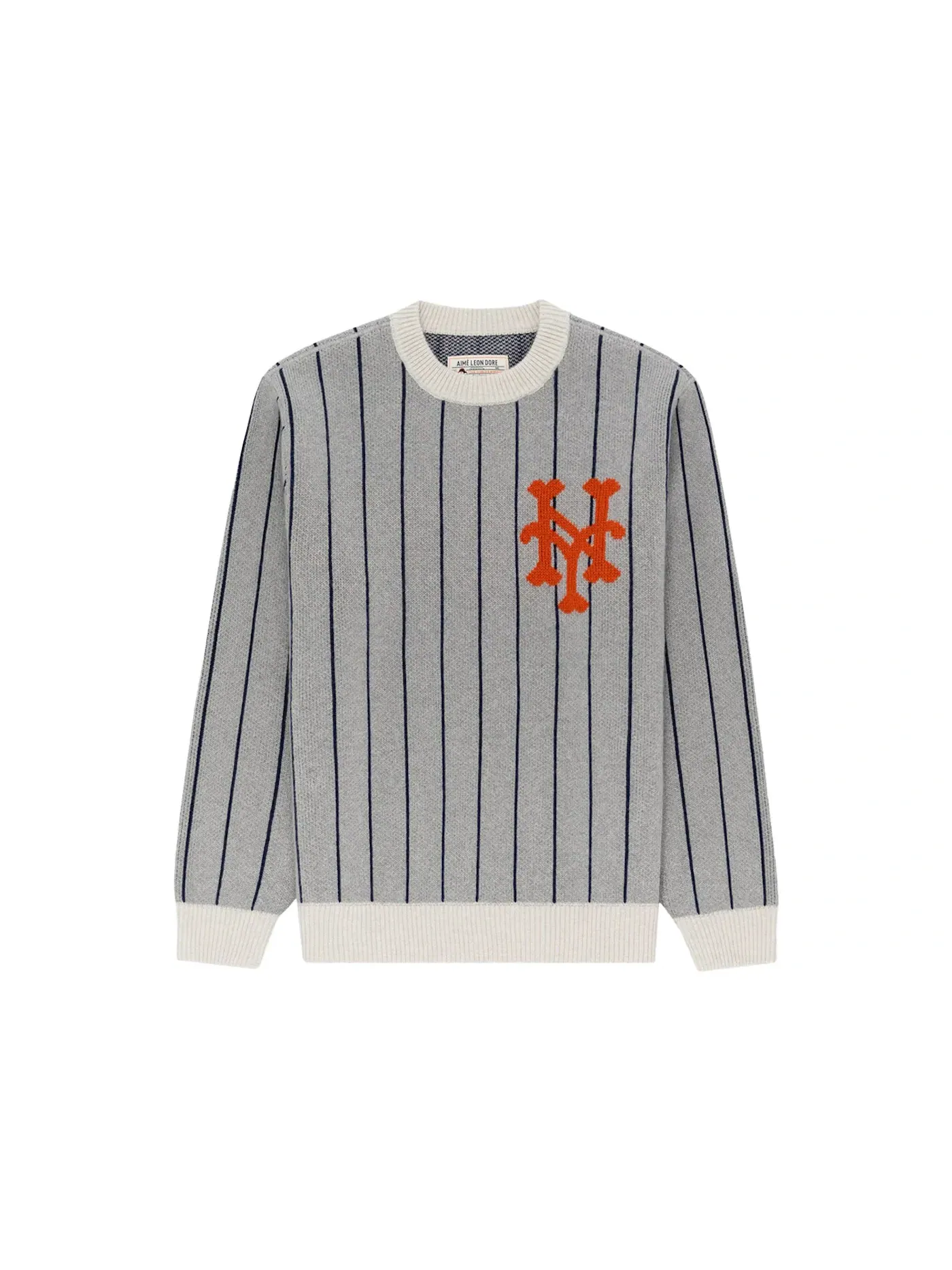Мужской свитер с полосками Sweater Aime Leon Dore — изображение 1 из 2, серый