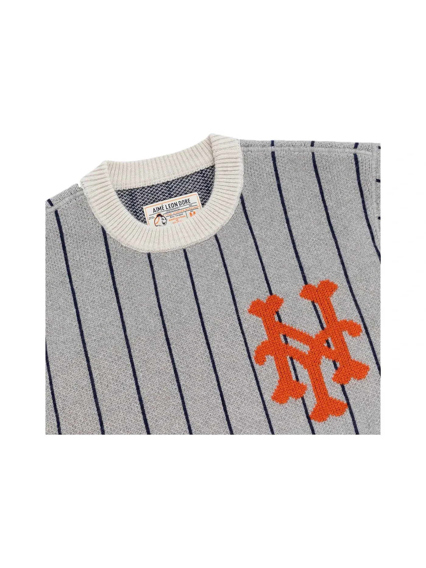 Мужской свитер с полосками Sweater Aime Leon Dore — изображение 2 из 2, серый