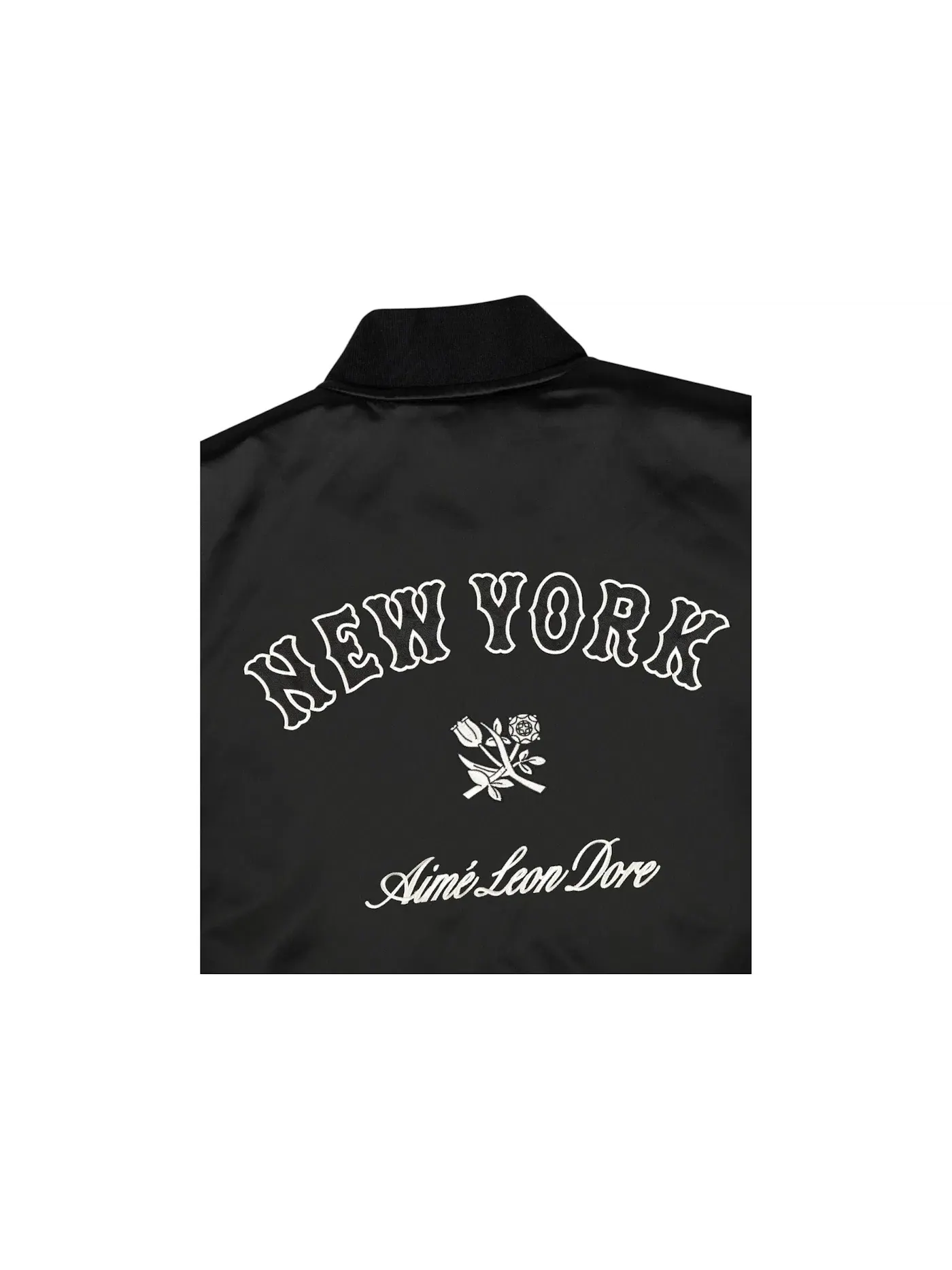 Мужская куртка-бомбер с принтом Aime Leon Dore x New York Mets Satin Varsity Jacket — изображение 3 из 3, черный