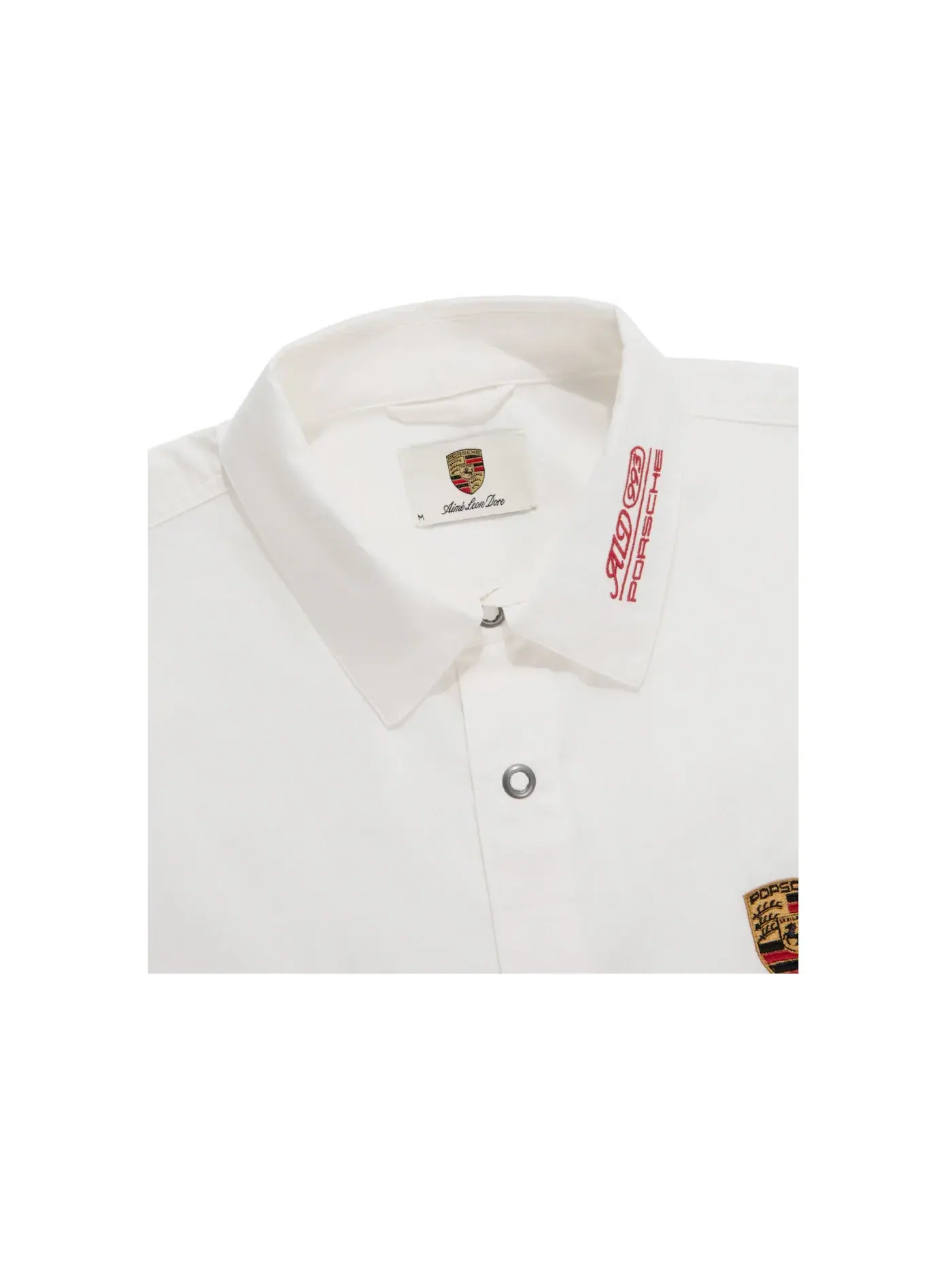 Мужская рубашка с длинным рукавом Aime Leon Dore x Porsche 993 Turbo Mechanic Shirt — изображение 2 из 2, яркий белый