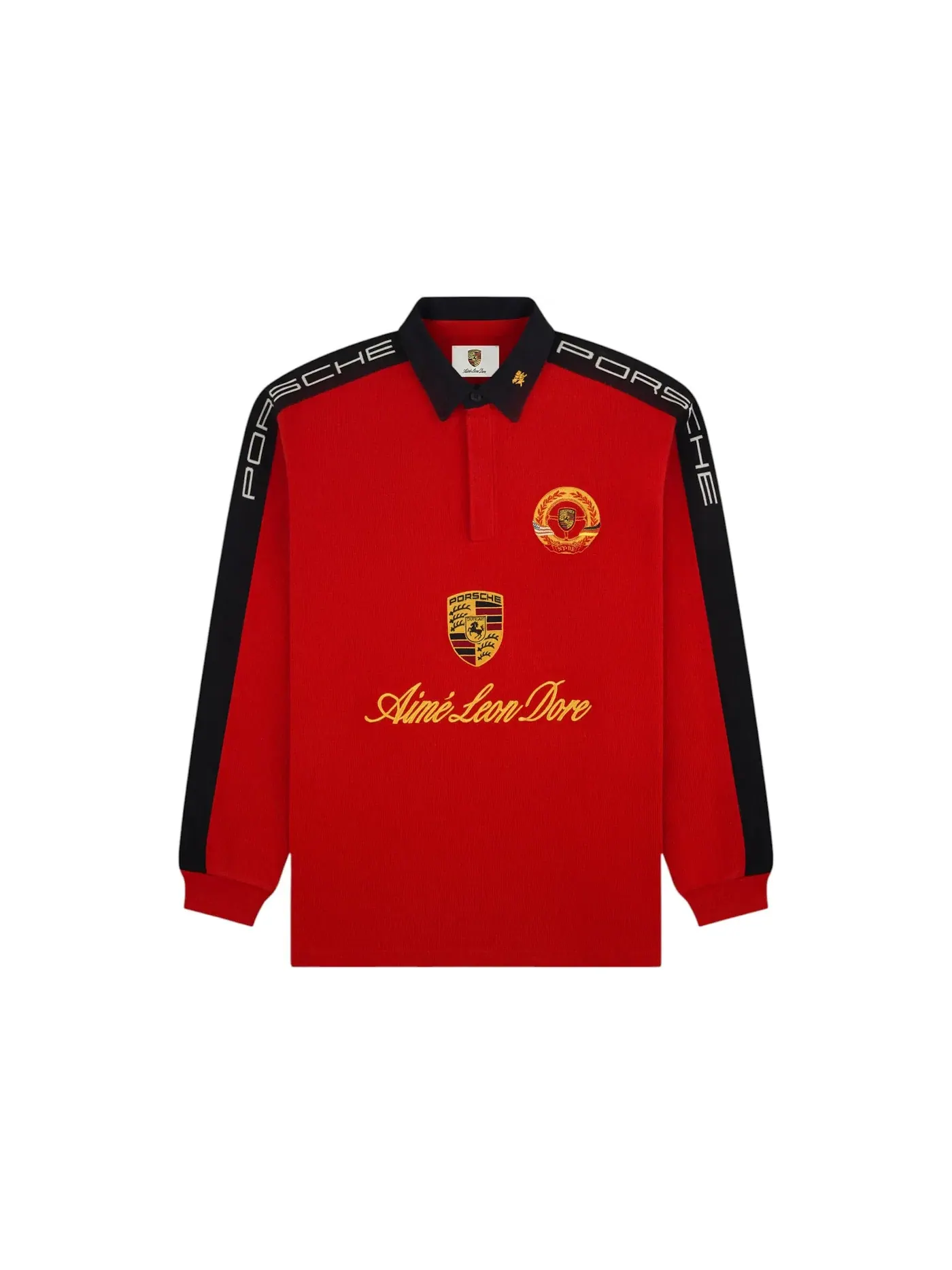 Мужская рубашка-регби с принтом Aime Leon Dore x Porsche Crest — изображение 1 из 2, красный