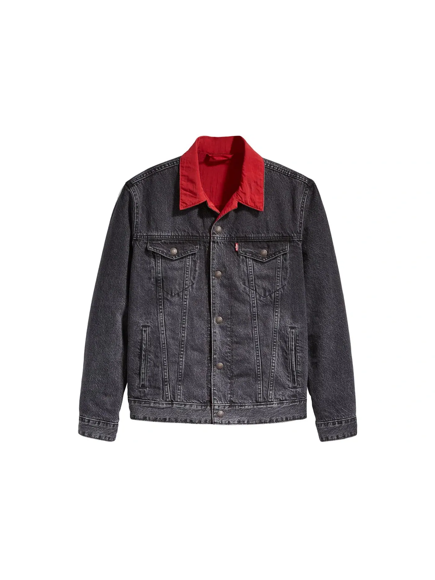 Мужская куртка-тракер двусторонняя Air Jordan x Levis Reversible Trucker Jacket Jordan — изображение 1 из 4, черный/красный