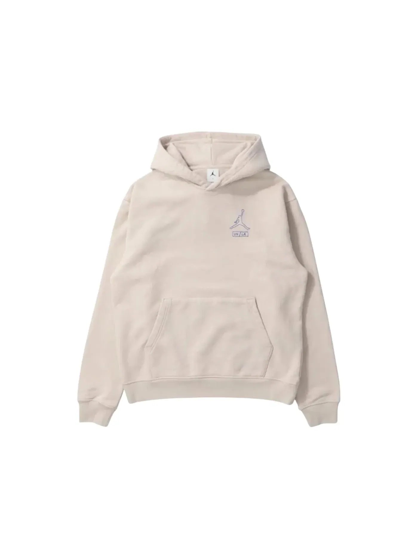 Мужской худи с контрастными акцентами Jordan x Union LA Fleece Hoodie Light Orewood Brown Hyper Cobalt — изображение 1 из 2