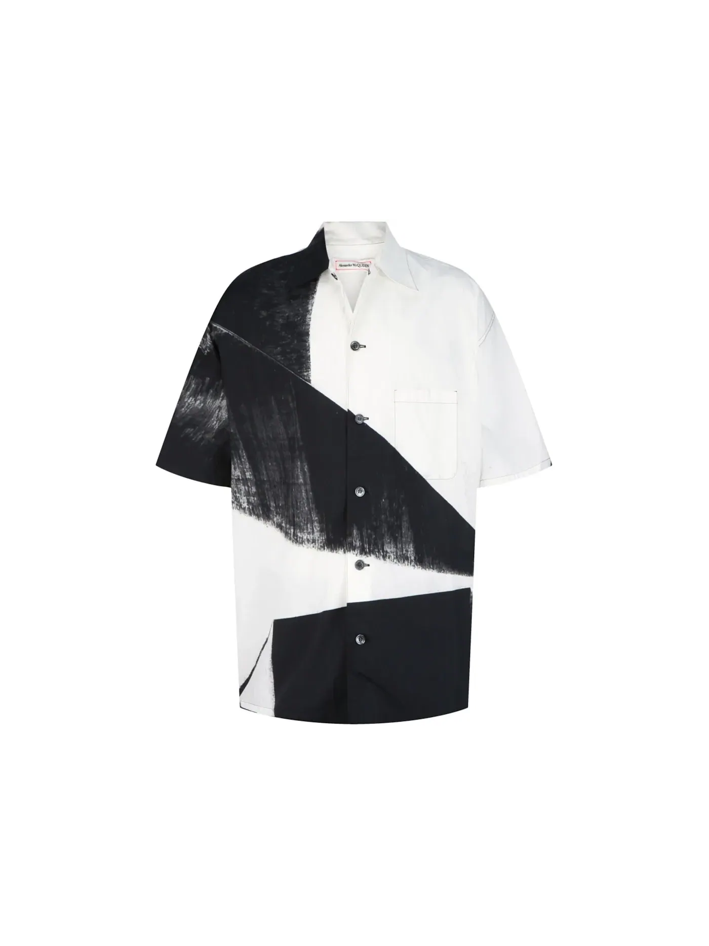 Мужская рубашка с принтом Brushstroke Alexander McQueen — изображение 1 из 3, белый