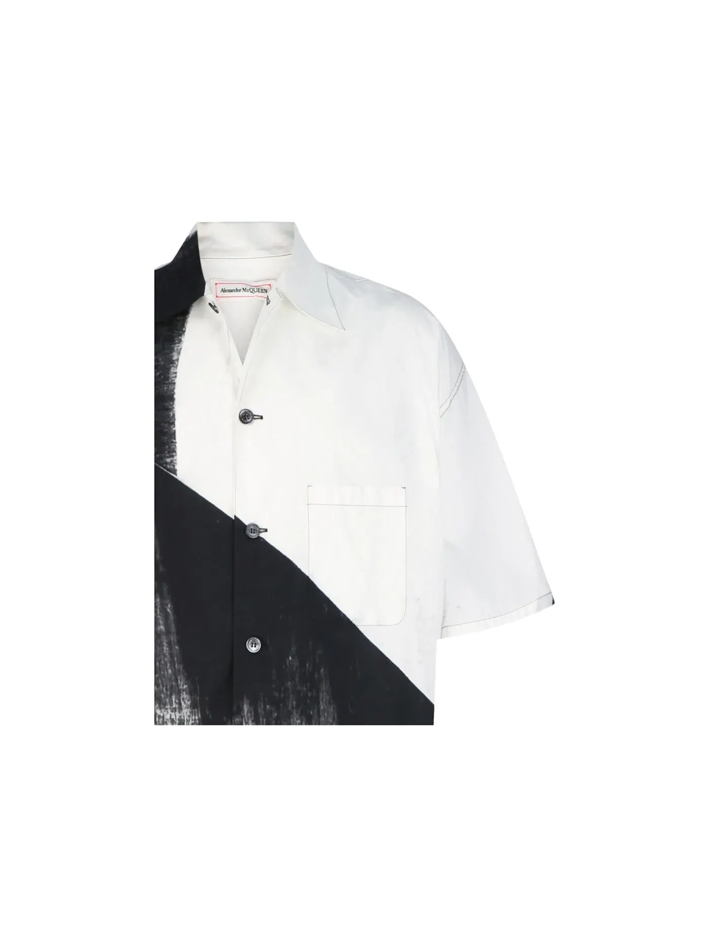 Мужская рубашка с принтом Brushstroke Alexander McQueen — изображение 3 из 3, белый