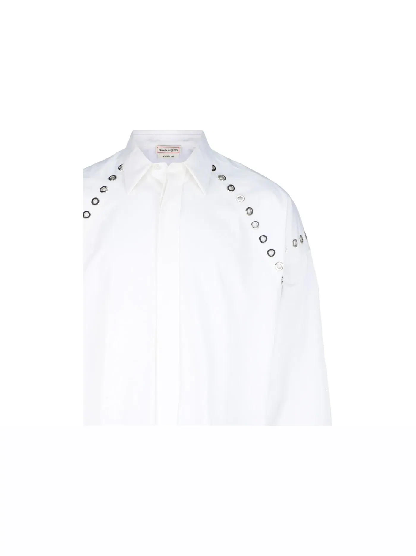 Мужская рубашка с люверсами Alexander McQueen — изображение 3 из 3, белый
