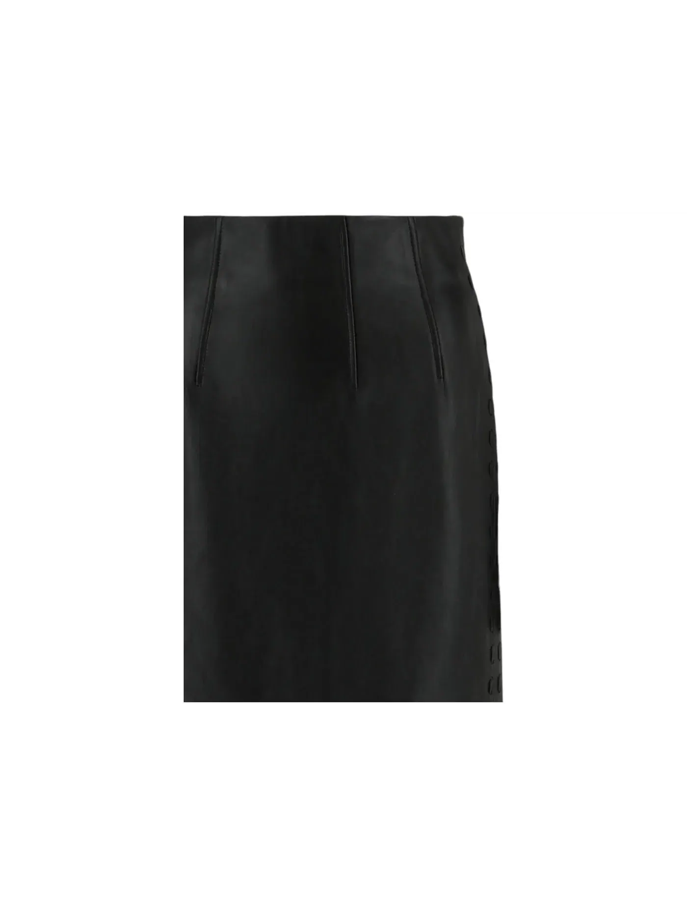 Женская юбка-карандаш из кожи Alexander McQueen — изображение 3 из 3, черный