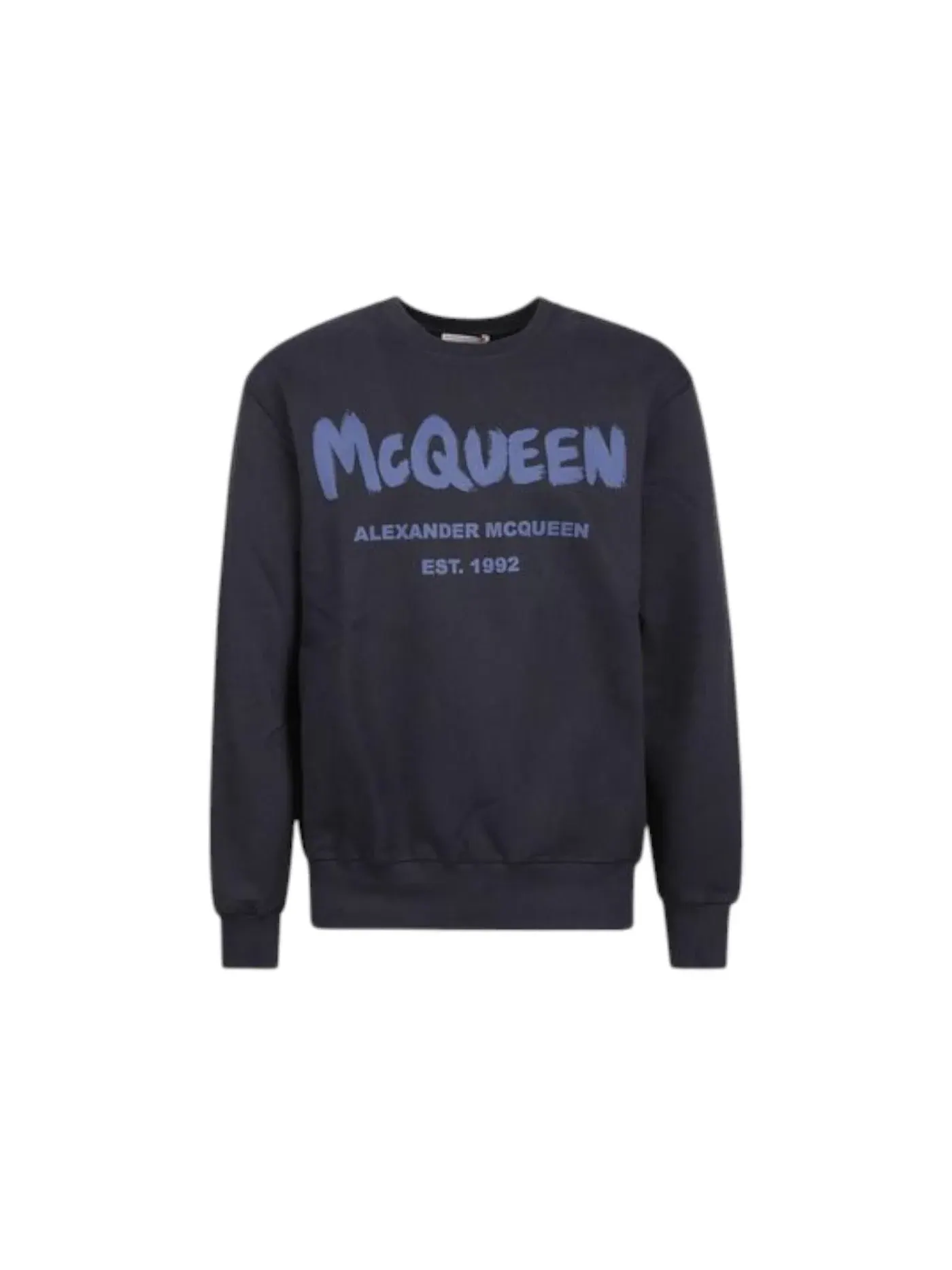 Мужской свитшот с логотипом Alexander McQueen — изображение 1 из 1, черный/синий
