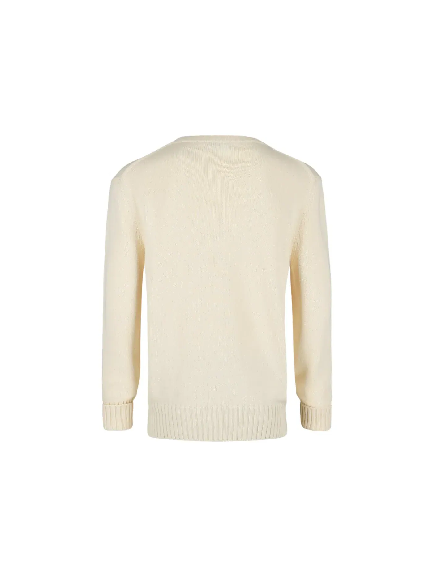 Мужской свитер с круглым вырезом Crewneck Sweater Alexander McQueen — изображение 2 из 3, слоновая кость черный