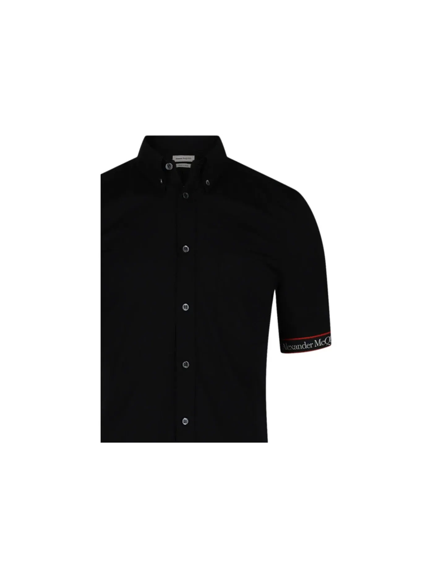 Мужская рубашка с длинным рукавом Button-Up Shirt Alexander McQueen — изображение 3 из 3, черный