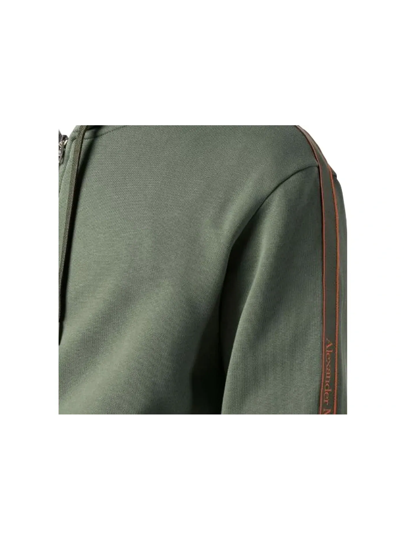 Мужская худи с принтом Side Logo-Print Zip-Up Hoodie Alexander McQueen — изображение 2 из 2, темный зеленый