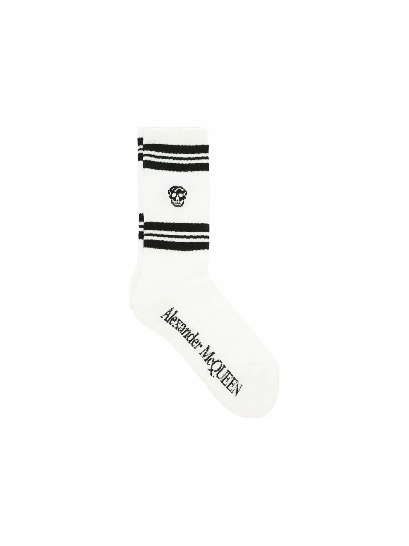 Мужские носки с принтом Socks Alexander McQueen — изображение 4 из 5, белый черный