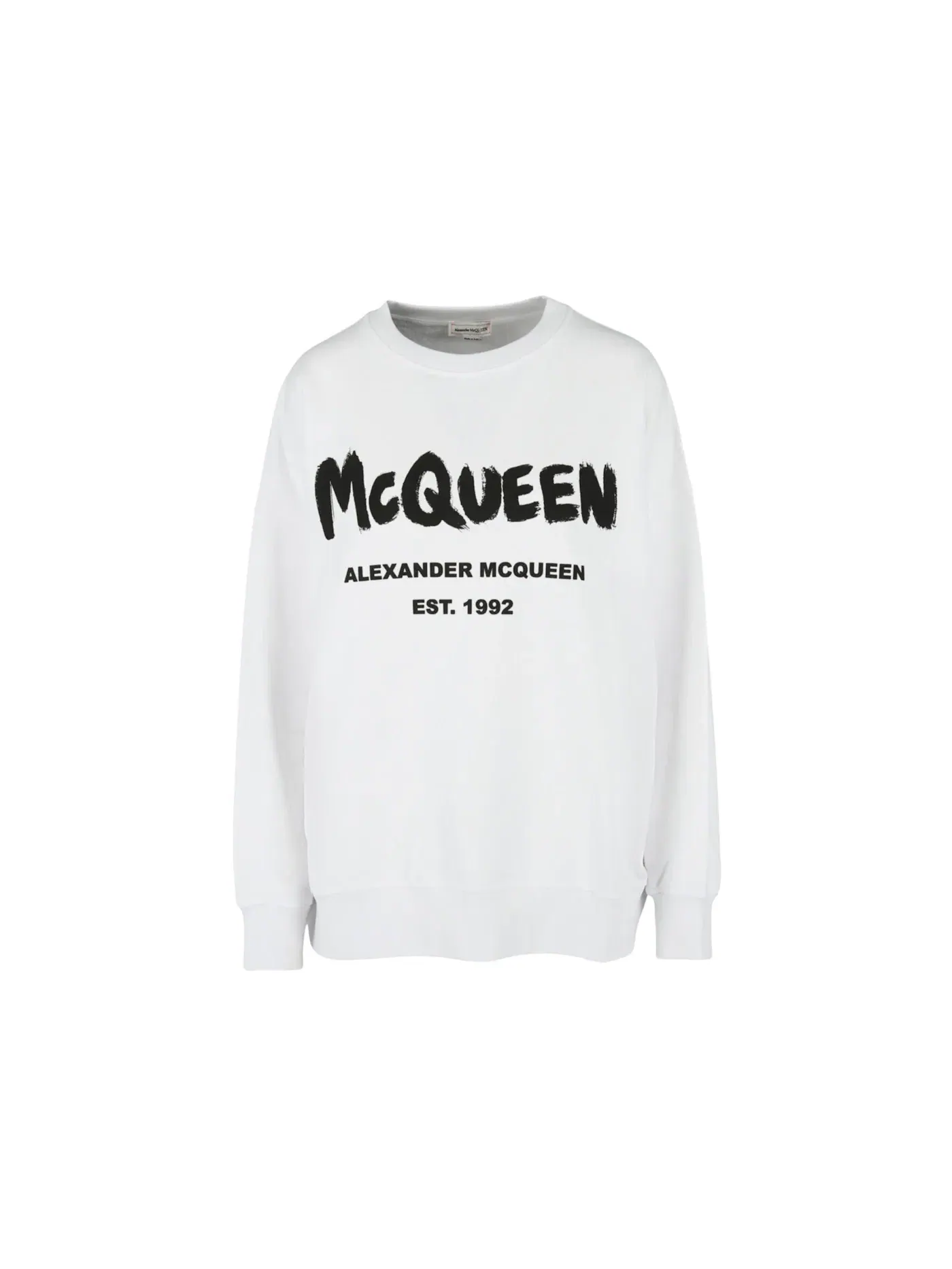 Женский свитшот с принтом Alexander McQueen — изображение 1 из 1, белый черный