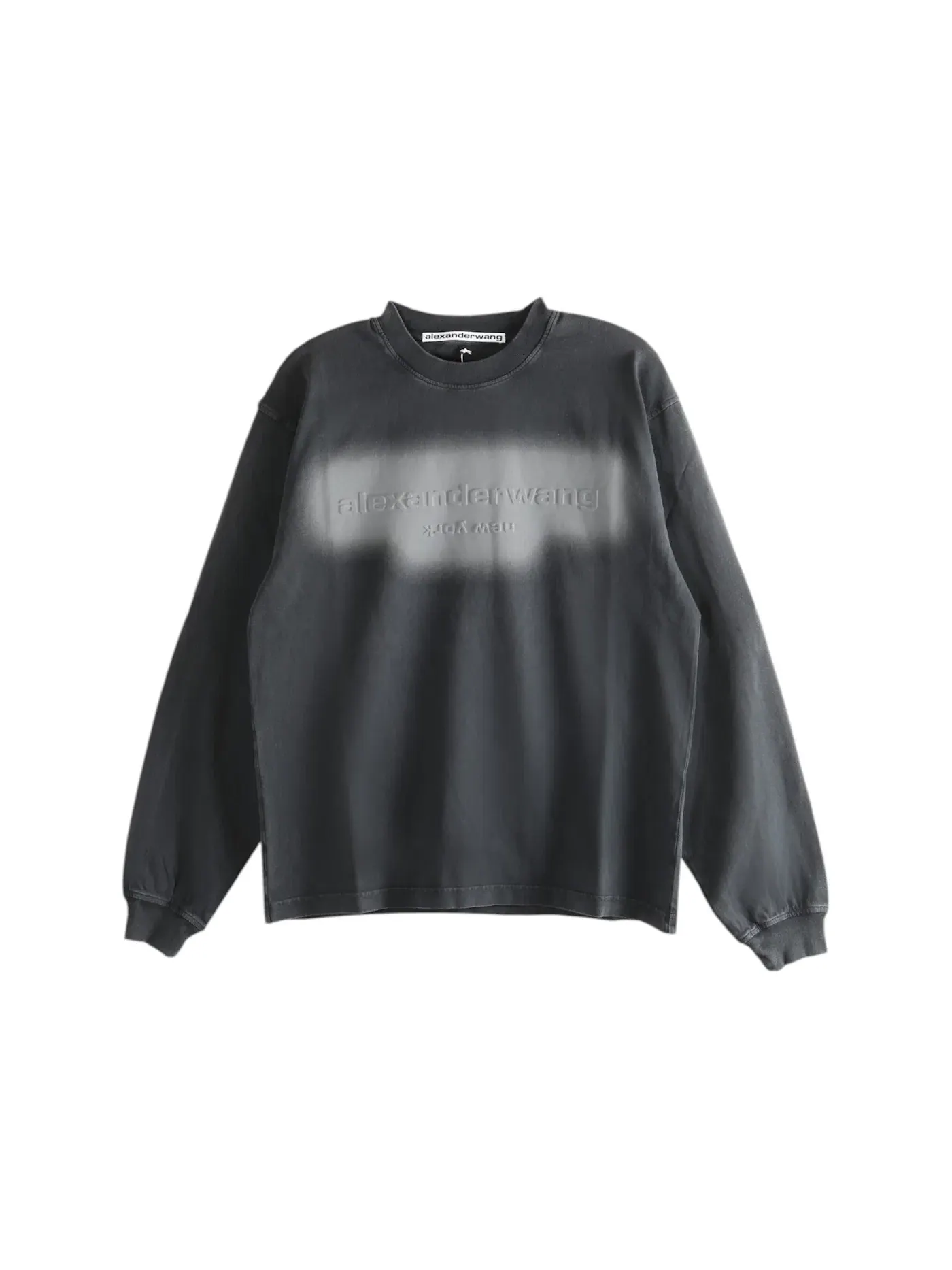 Унисекс футболка с длинным рукавом Emboss Logo Alexander Wang — изображение 1 из 1, черный