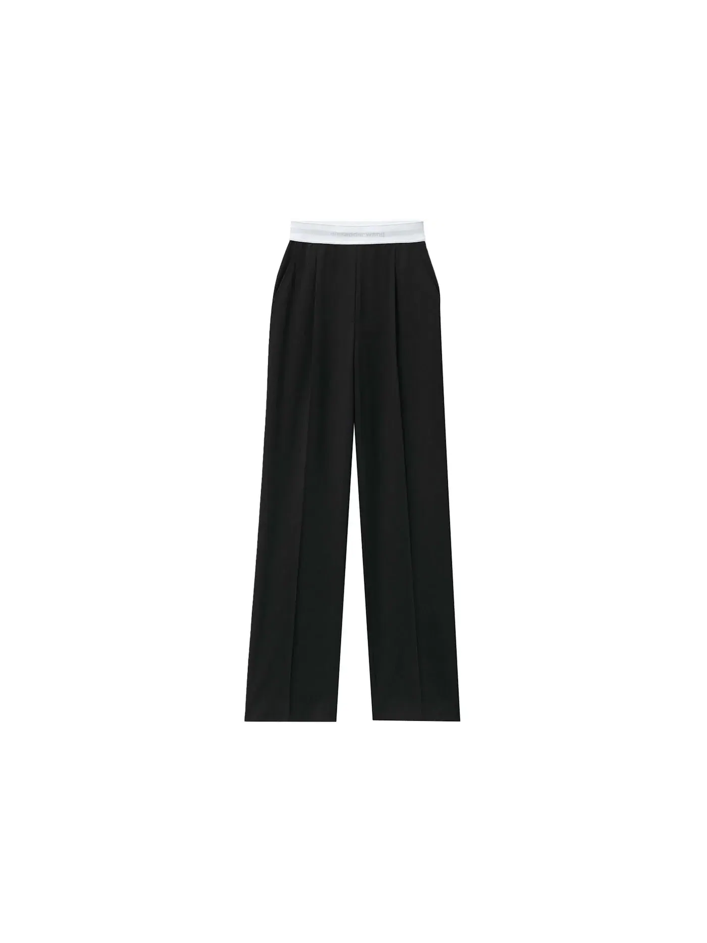 Женские брюки с высокой посадкой и складками Alexander Wang — изображение 1 из 1, черный