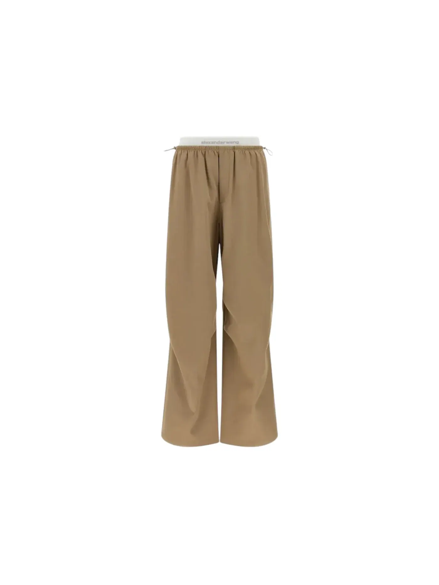 Женские брюки с принтом Articulated Knee Mid-Rise Logo Elastic Alexander Wang — изображение 1 из 1, тауп